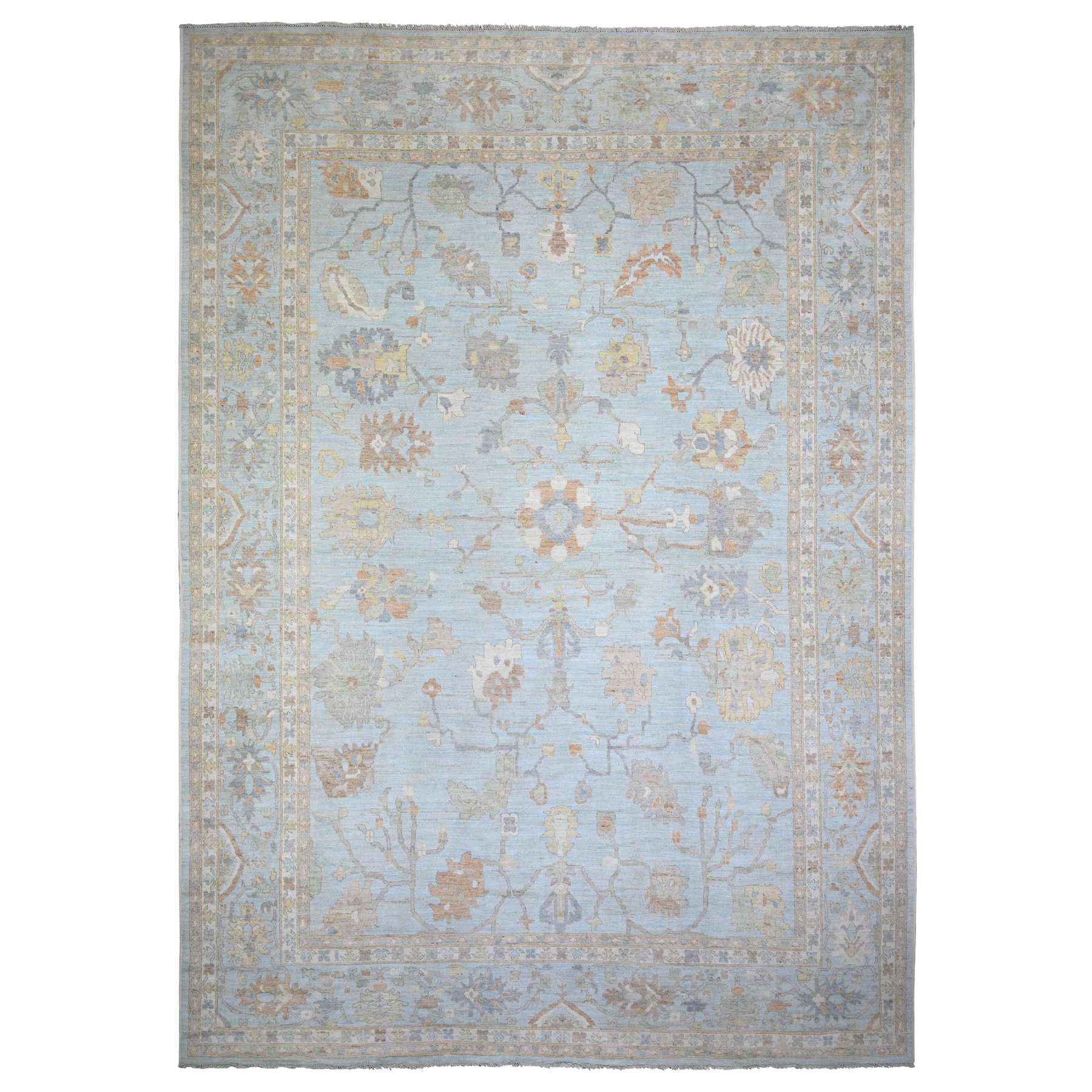 Oushak-And-Peshawar-Hand-Knotted-Rug-440340