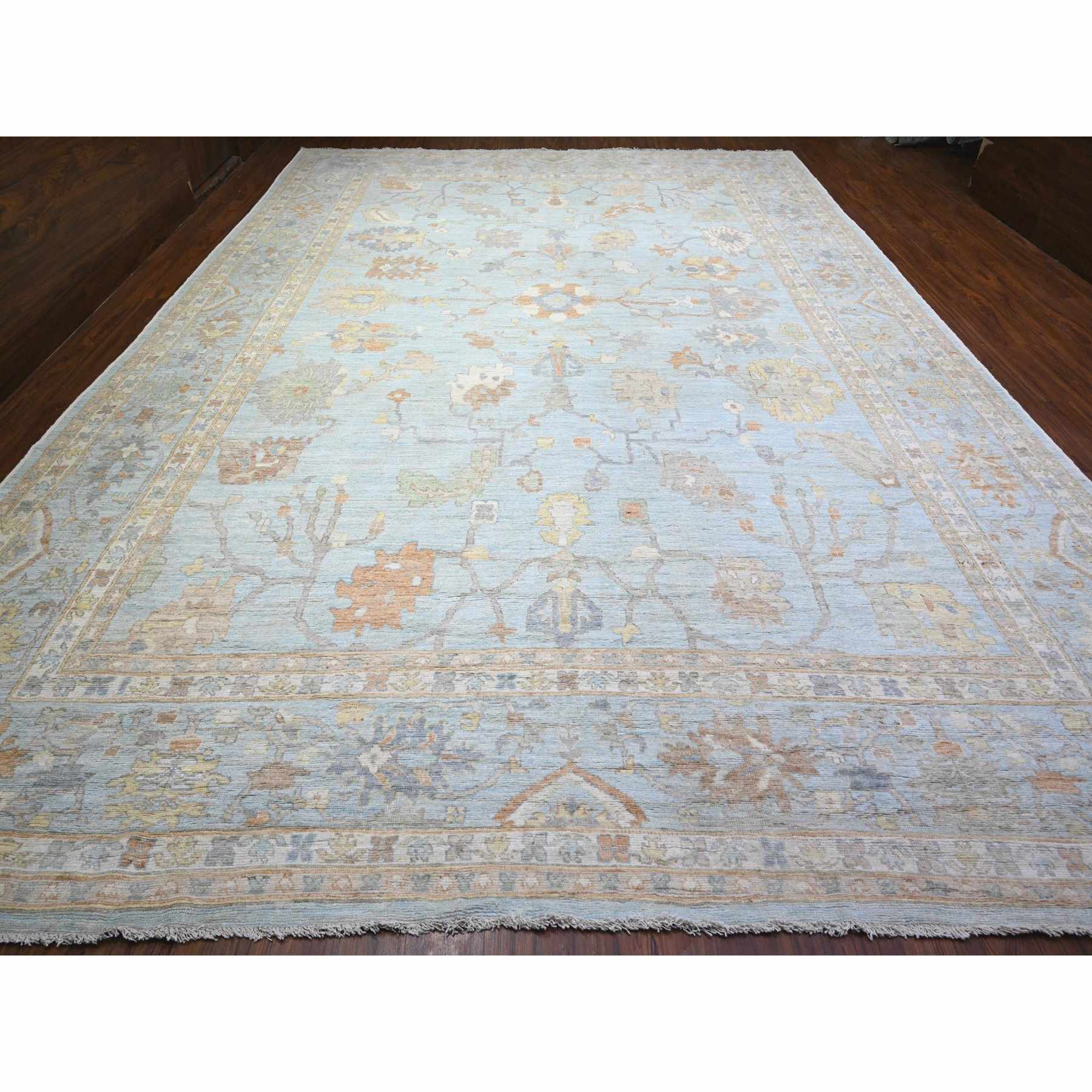 Oushak-And-Peshawar-Hand-Knotted-Rug-440340