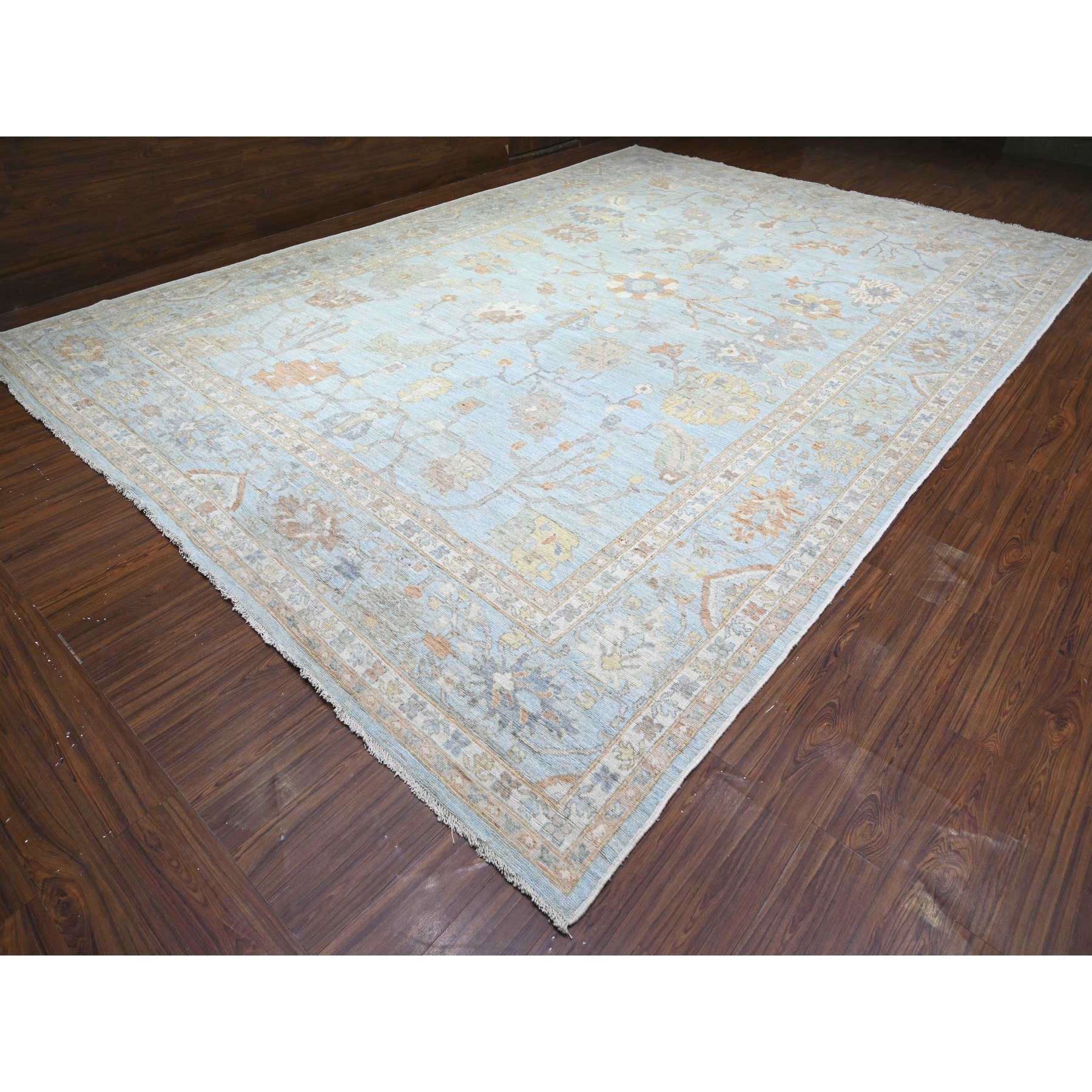 Oushak-And-Peshawar-Hand-Knotted-Rug-440340