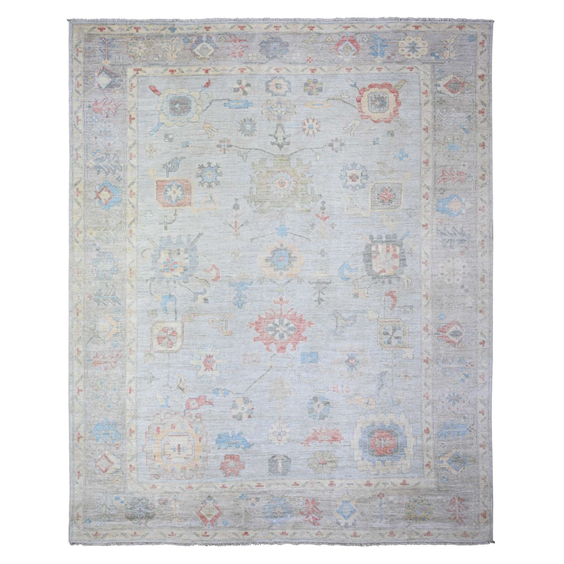 Oushak-And-Peshawar-Hand-Knotted-Rug-440450