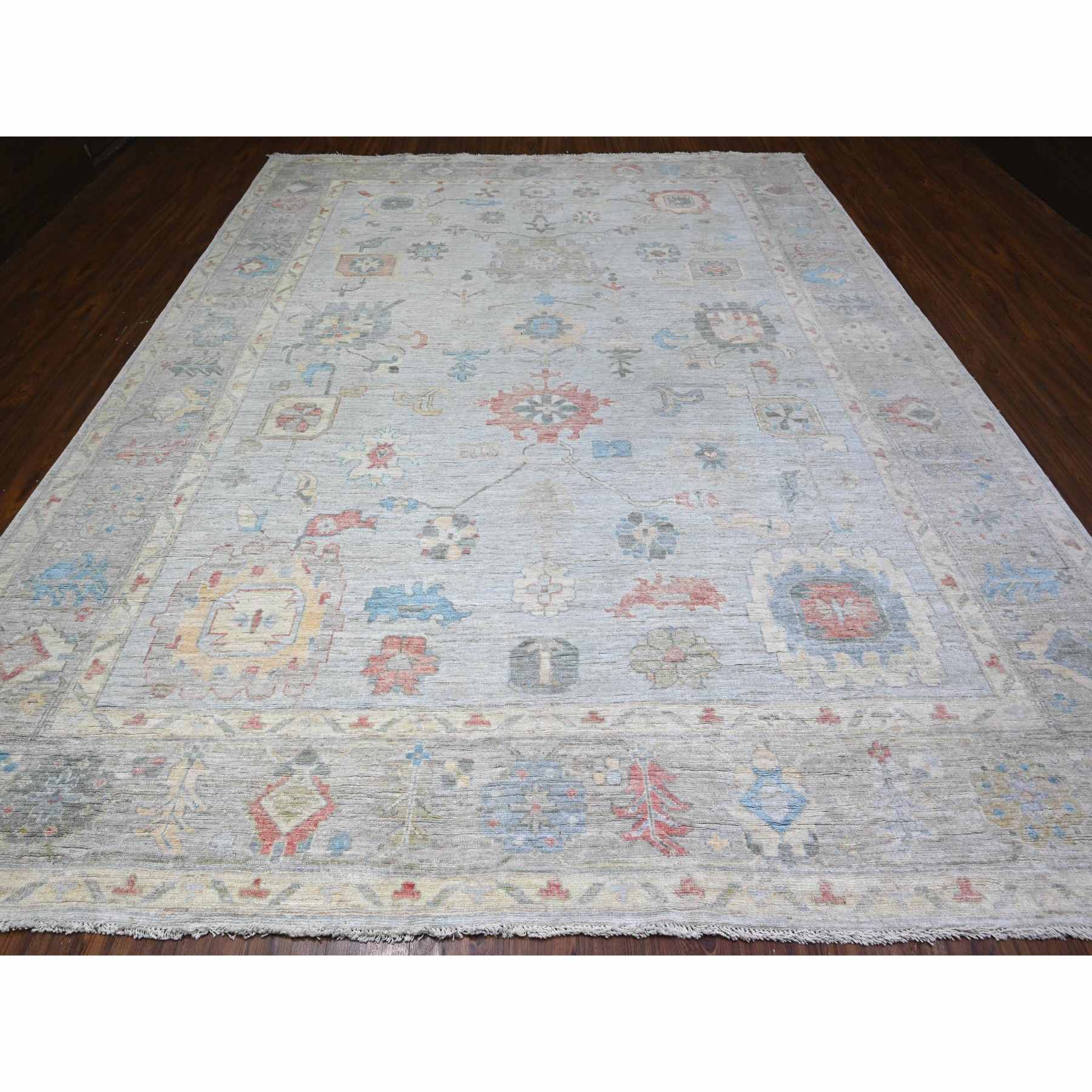 Oushak-And-Peshawar-Hand-Knotted-Rug-440450