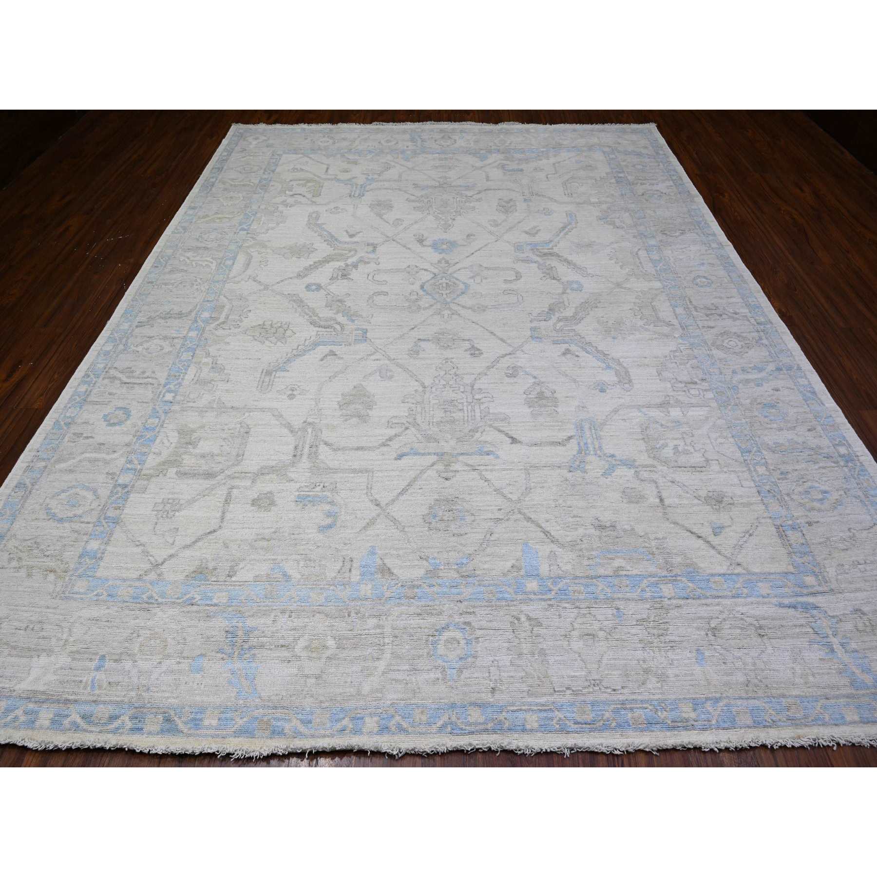 Oushak-And-Peshawar-Hand-Knotted-Rug-440635