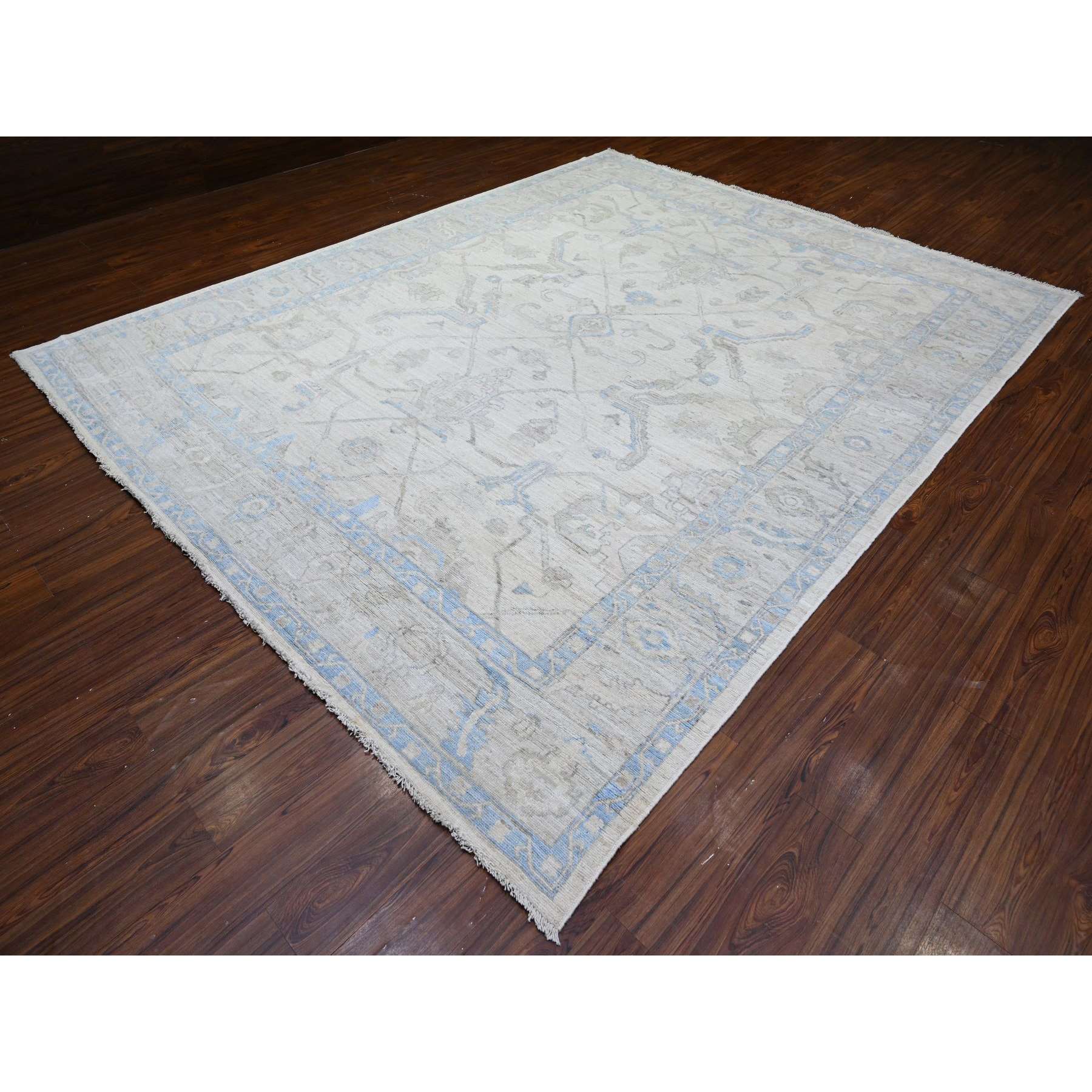 Oushak-And-Peshawar-Hand-Knotted-Rug-440635