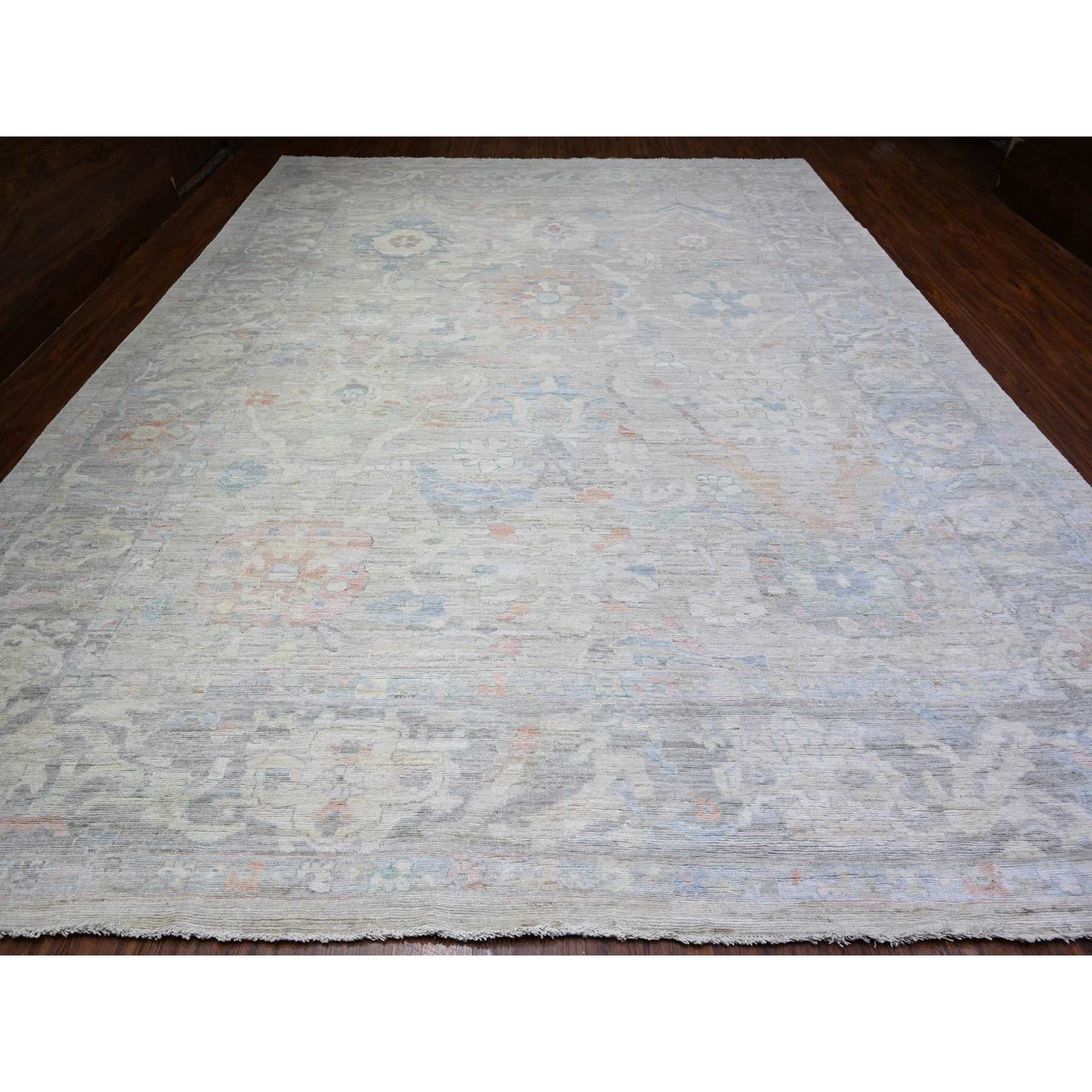 Oushak-And-Peshawar-Hand-Knotted-Rug-440680