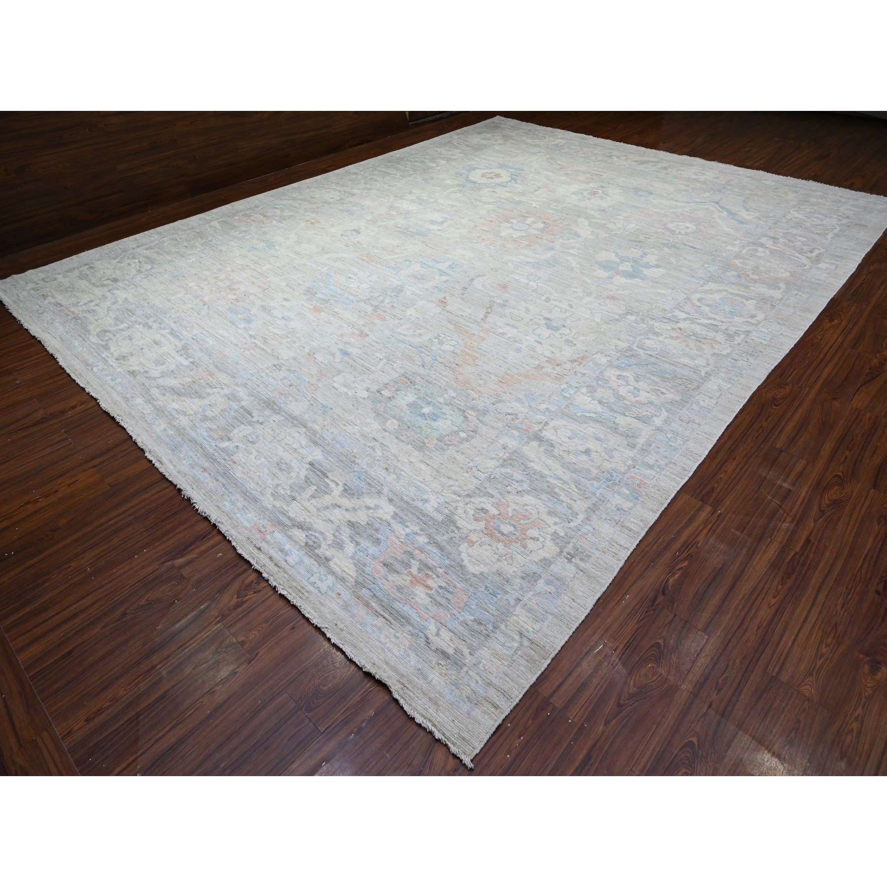 Oushak-And-Peshawar-Hand-Knotted-Rug-440680