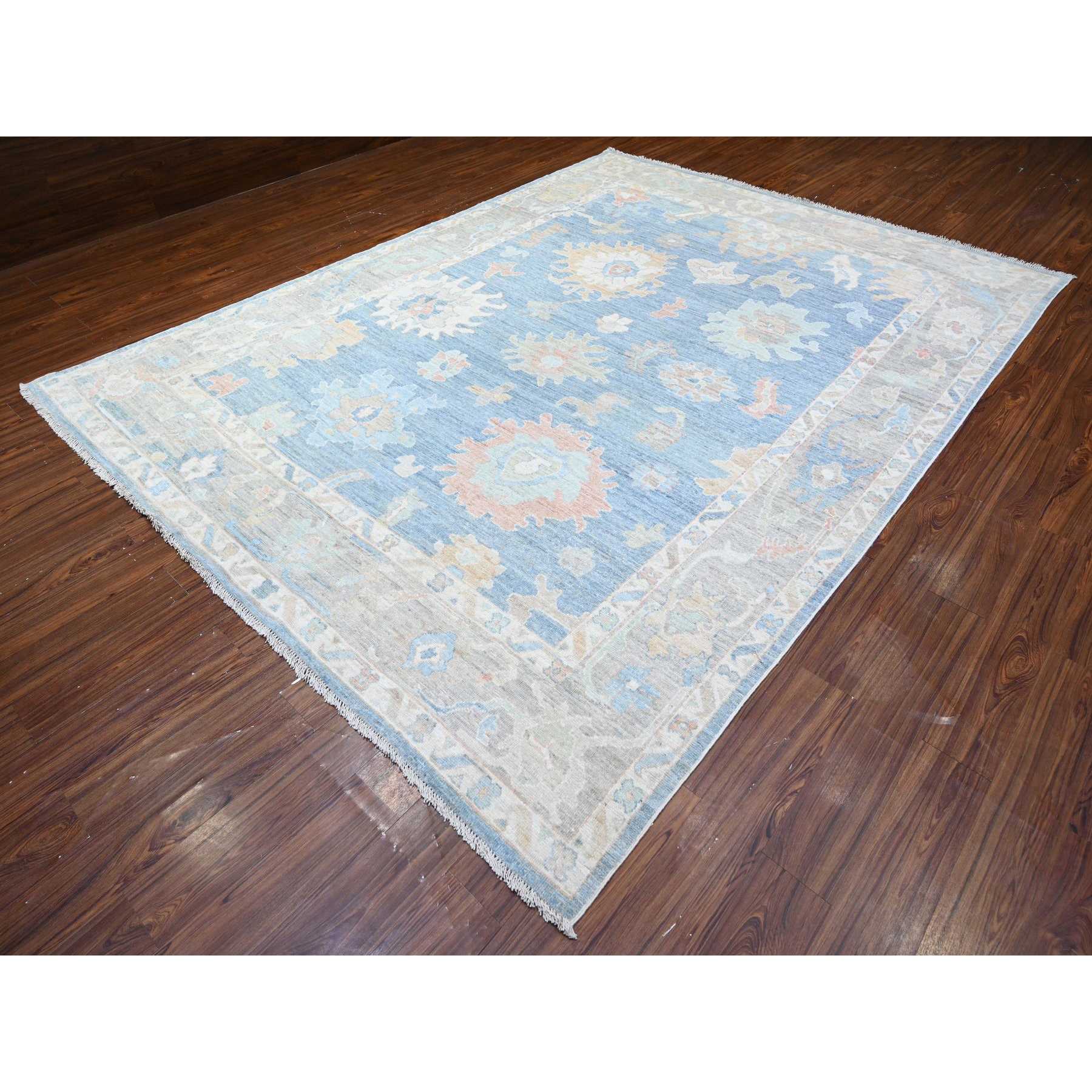 Oushak-And-Peshawar-Hand-Knotted-Rug-440820