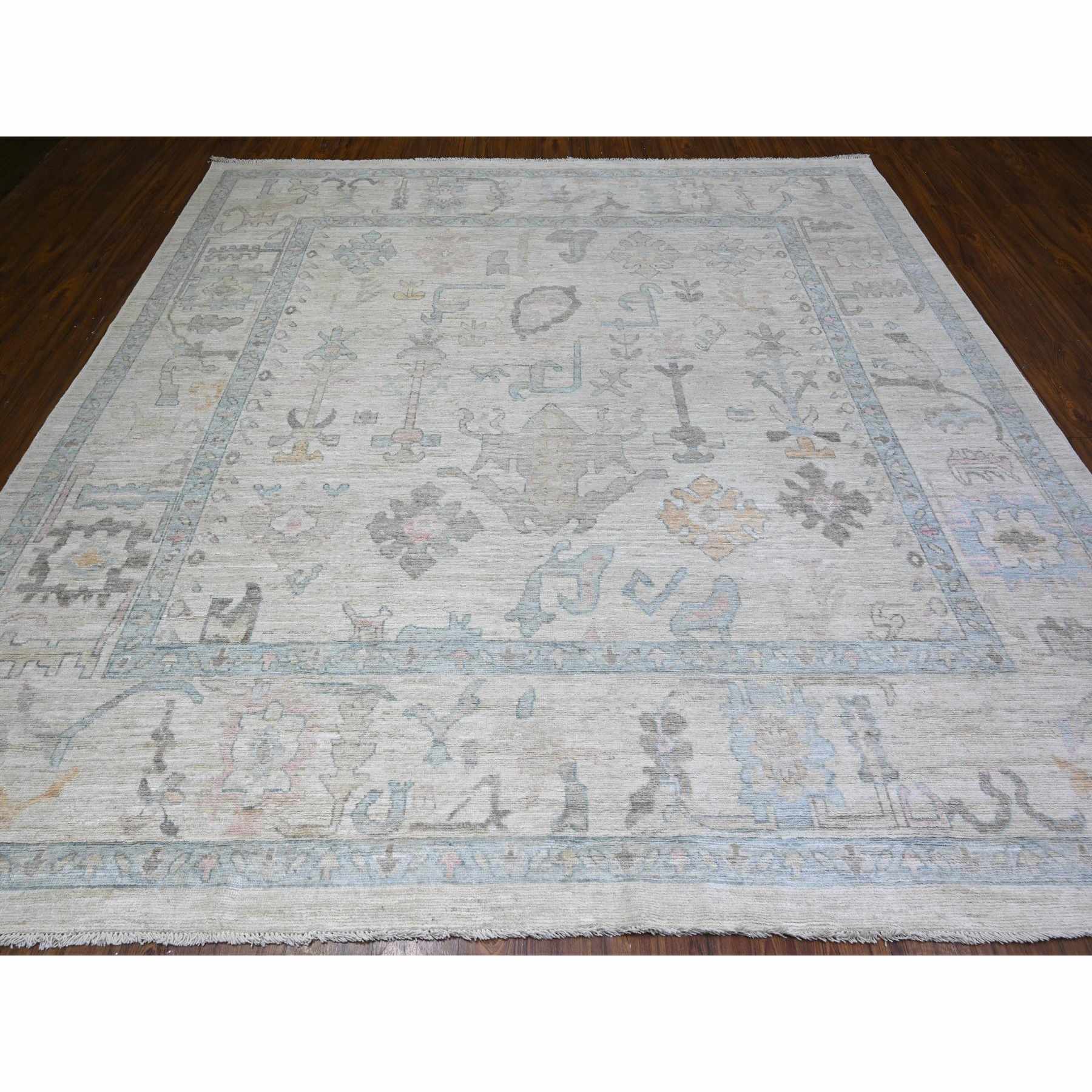 Oushak-And-Peshawar-Hand-Knotted-Rug-440905