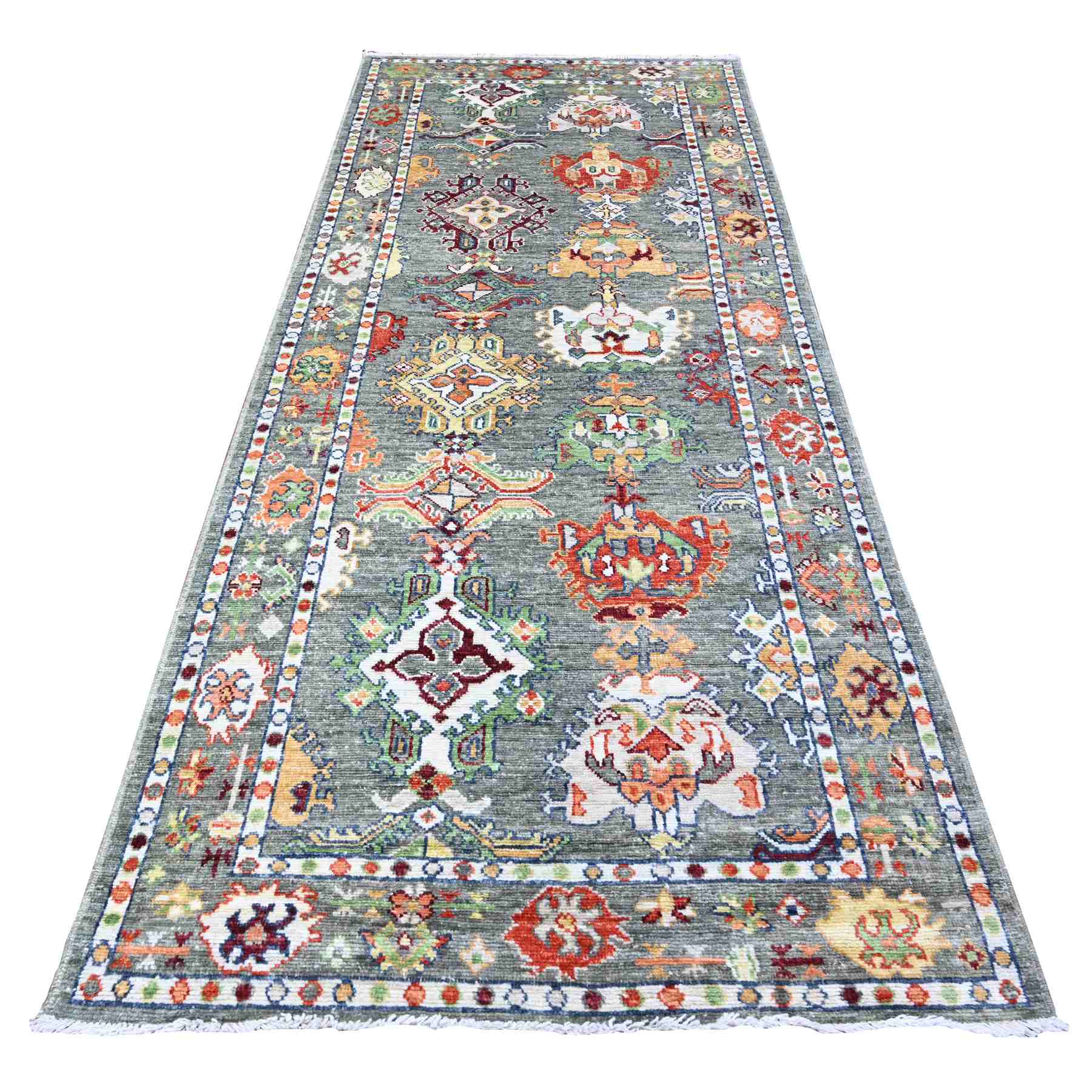Oushak-And-Peshawar-Hand-Knotted-Rug-441170