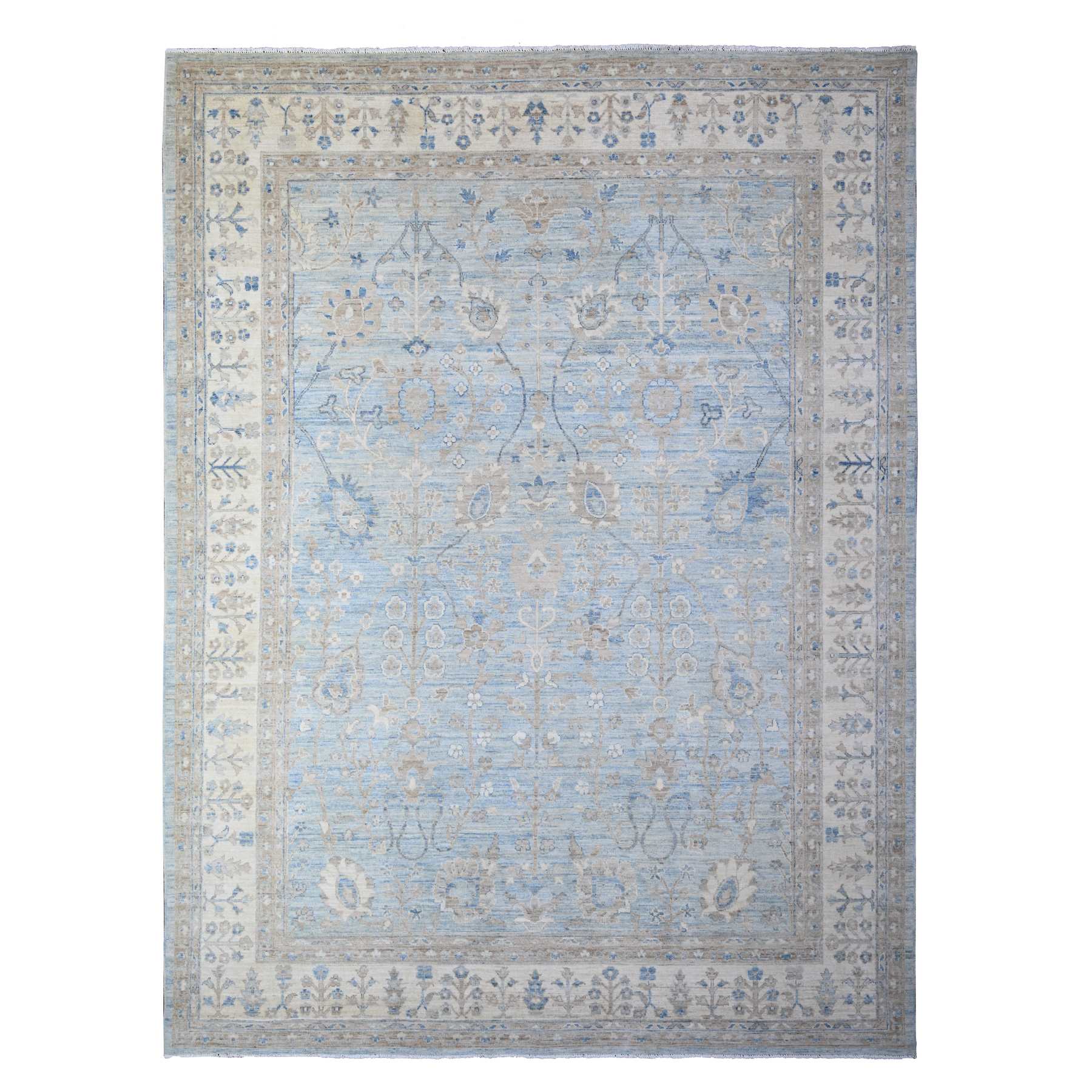 Oushak-And-Peshawar-Hand-Knotted-Rug-441490