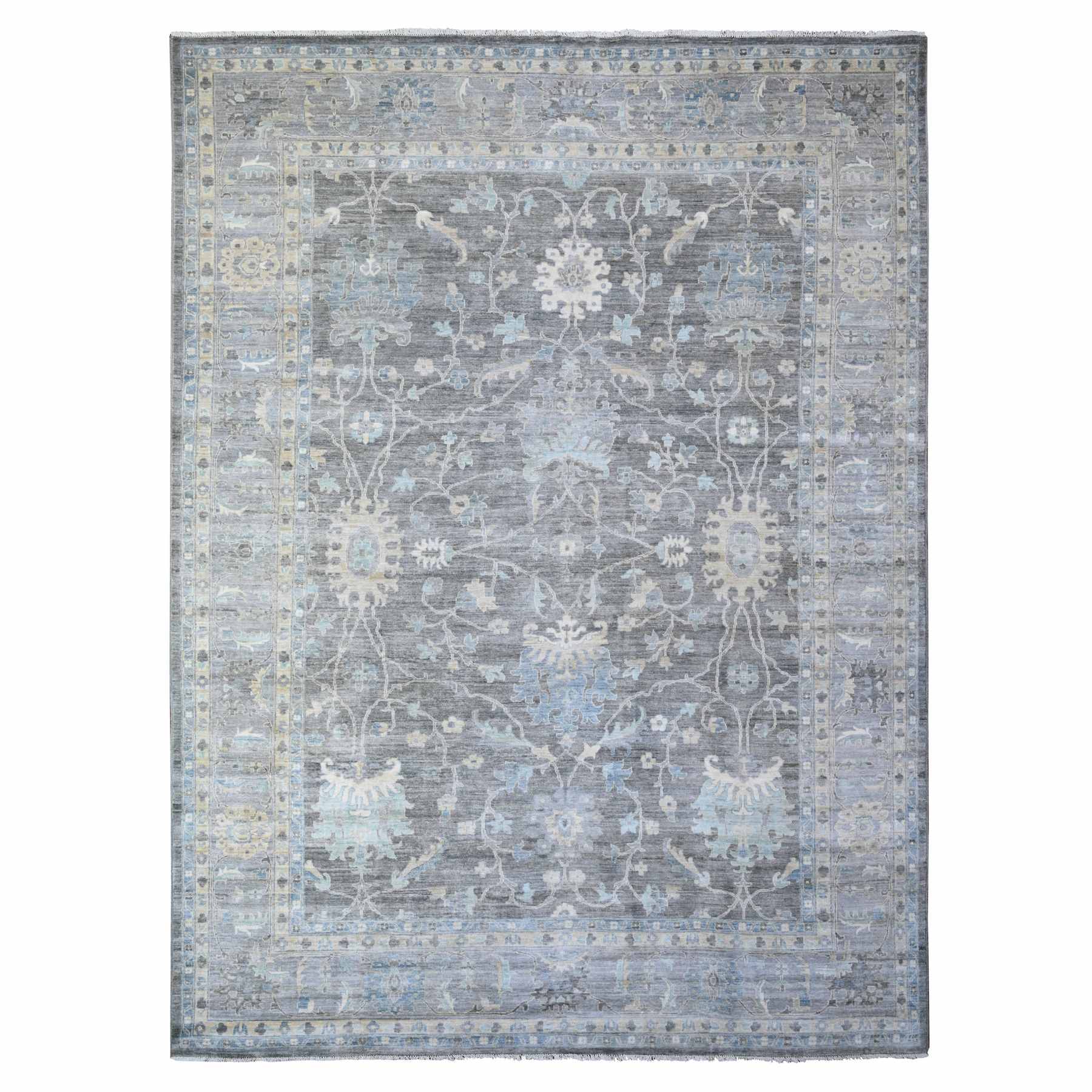 Oushak-And-Peshawar-Hand-Knotted-Rug-441925