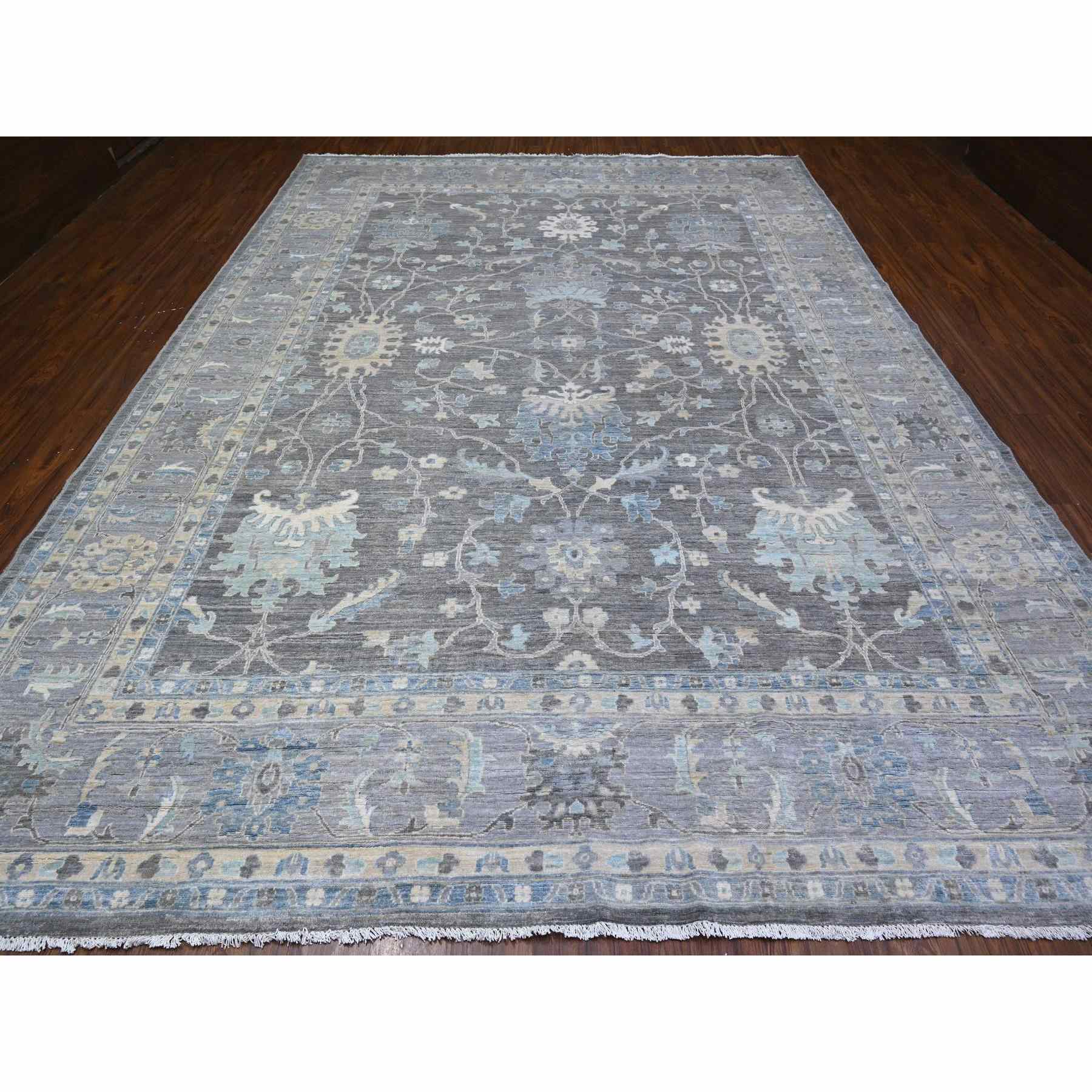 Oushak-And-Peshawar-Hand-Knotted-Rug-441925