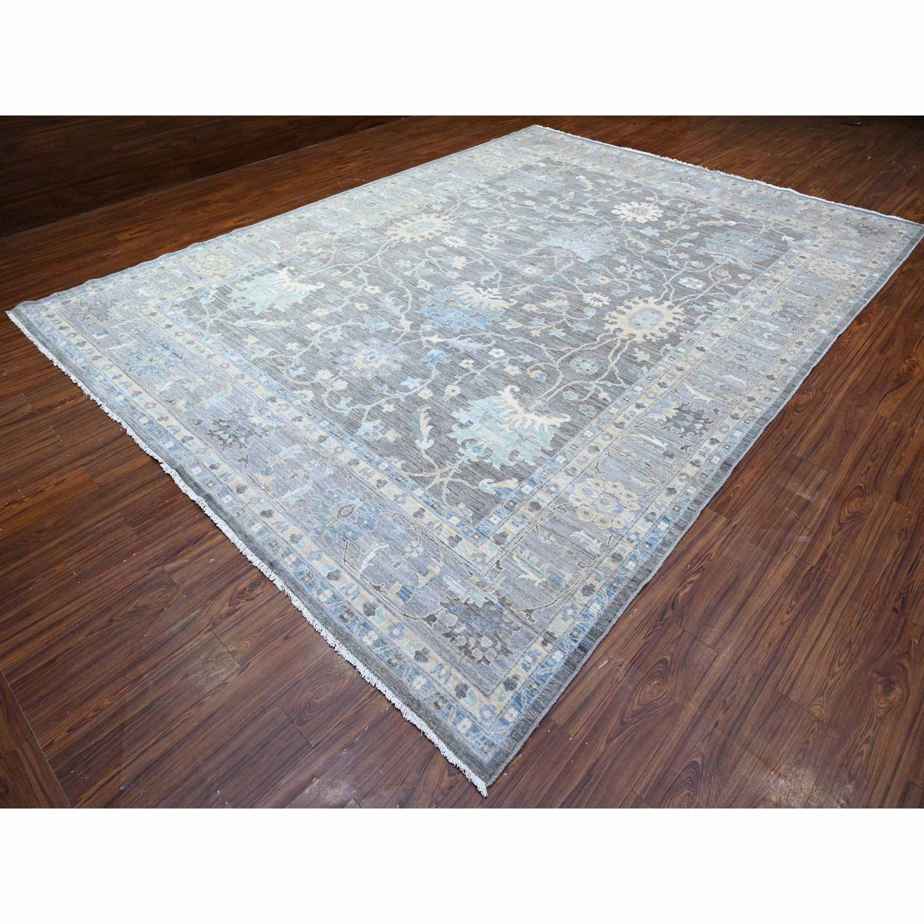 Oushak-And-Peshawar-Hand-Knotted-Rug-441925