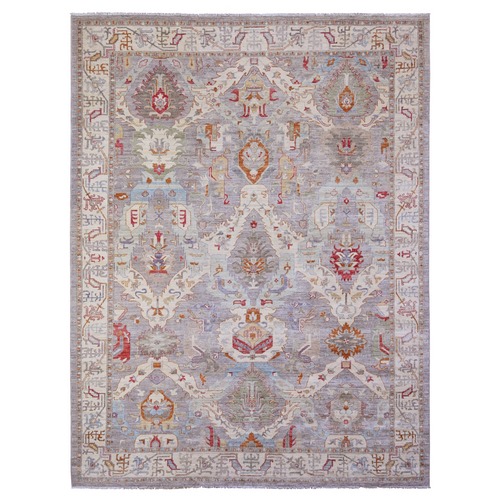 Cinereous Gray, Sultanabad Leaf Design, Hand Knotted, Natural Dyes, Vibrant Wool, Oriental Rug