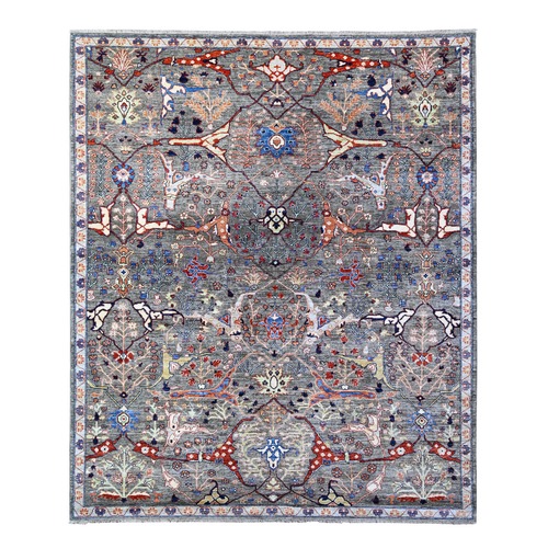 Nickel Gray, Bidjar Garus Design, Fine Aryana, Natural Dyes, Luxurious Wool, Hand Knotted, Oriental Rug