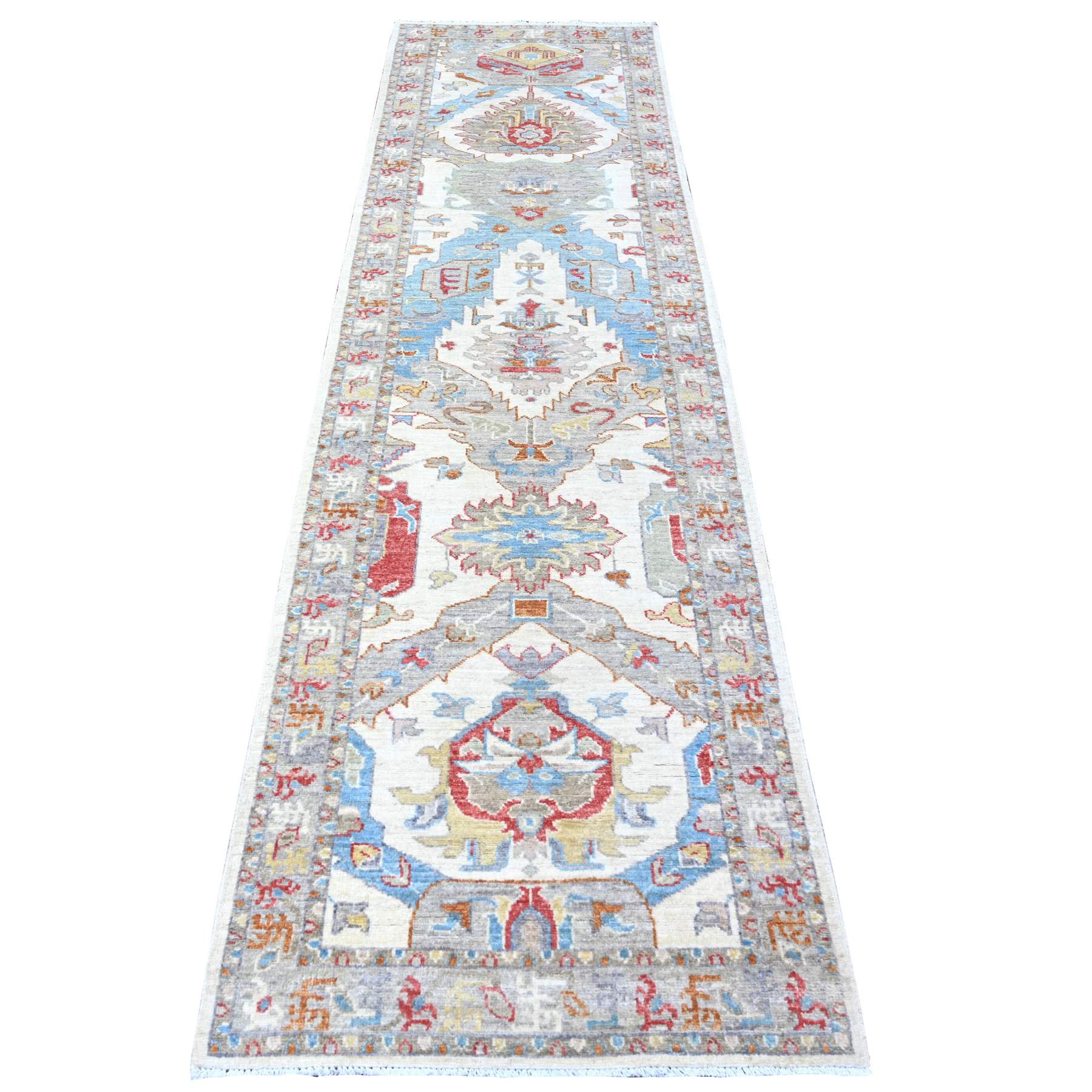 Oushak-And-Peshawar-Hand-Knotted-Rug-442725