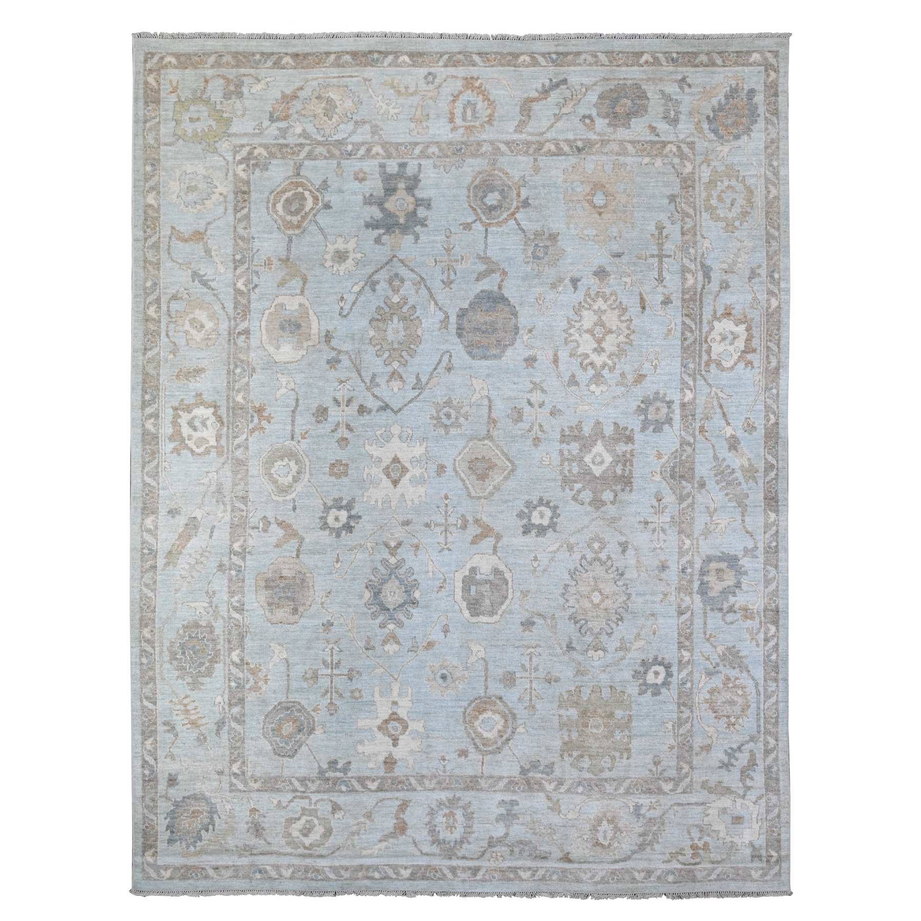 Oushak-And-Peshawar-Hand-Knotted-Rug-442890