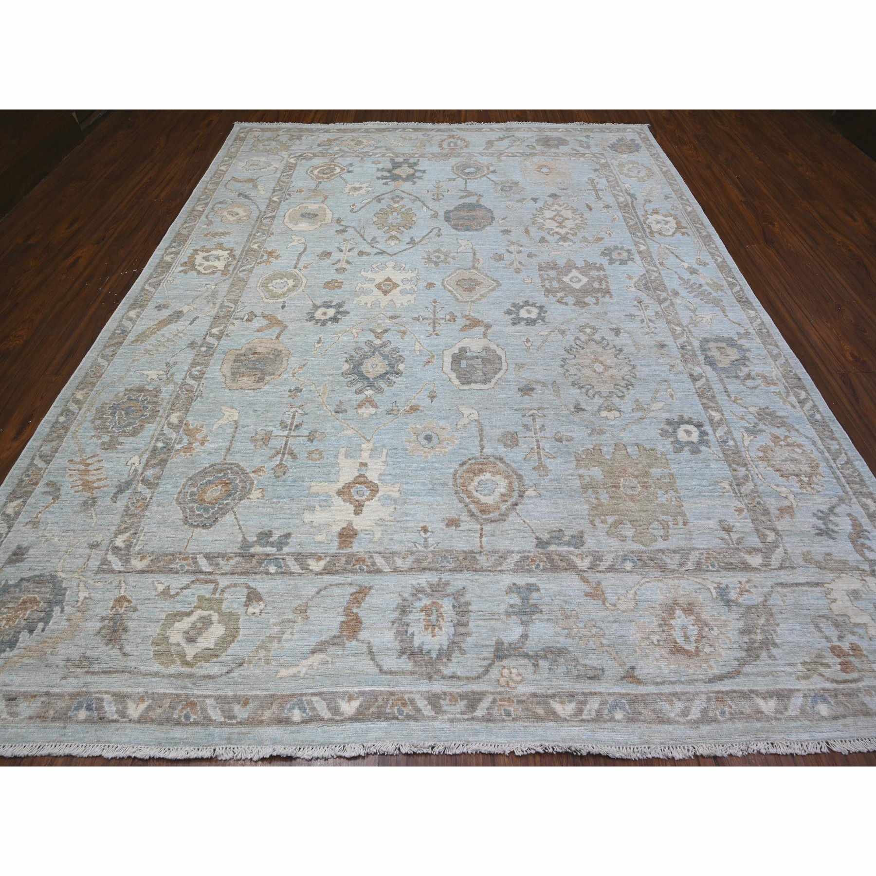 Oushak-And-Peshawar-Hand-Knotted-Rug-442890