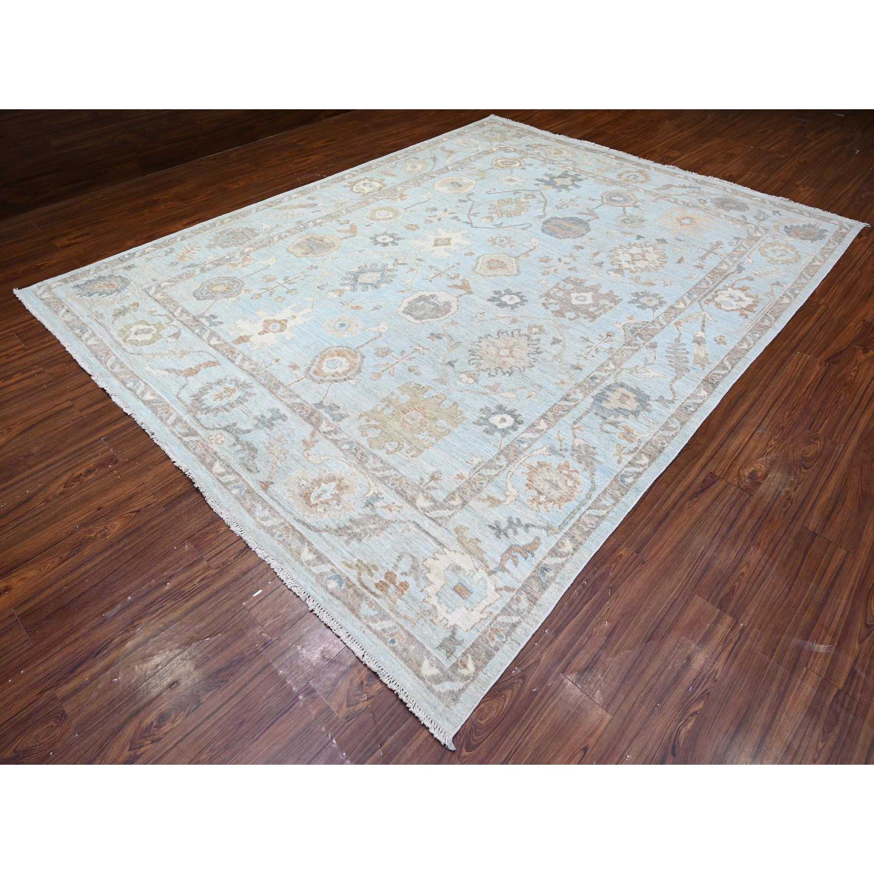 Oushak-And-Peshawar-Hand-Knotted-Rug-442890