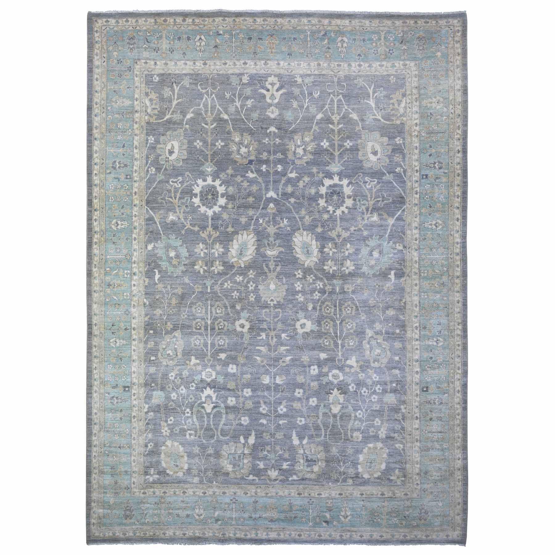 Oushak-And-Peshawar-Hand-Knotted-Rug-442920