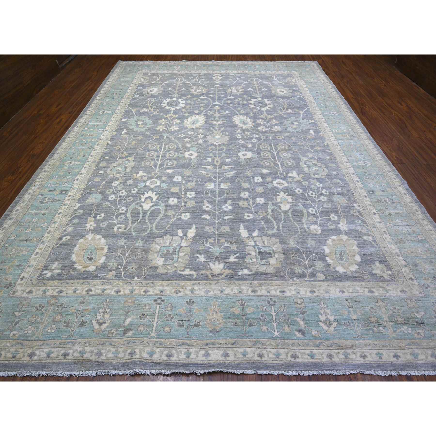 Oushak-And-Peshawar-Hand-Knotted-Rug-442920