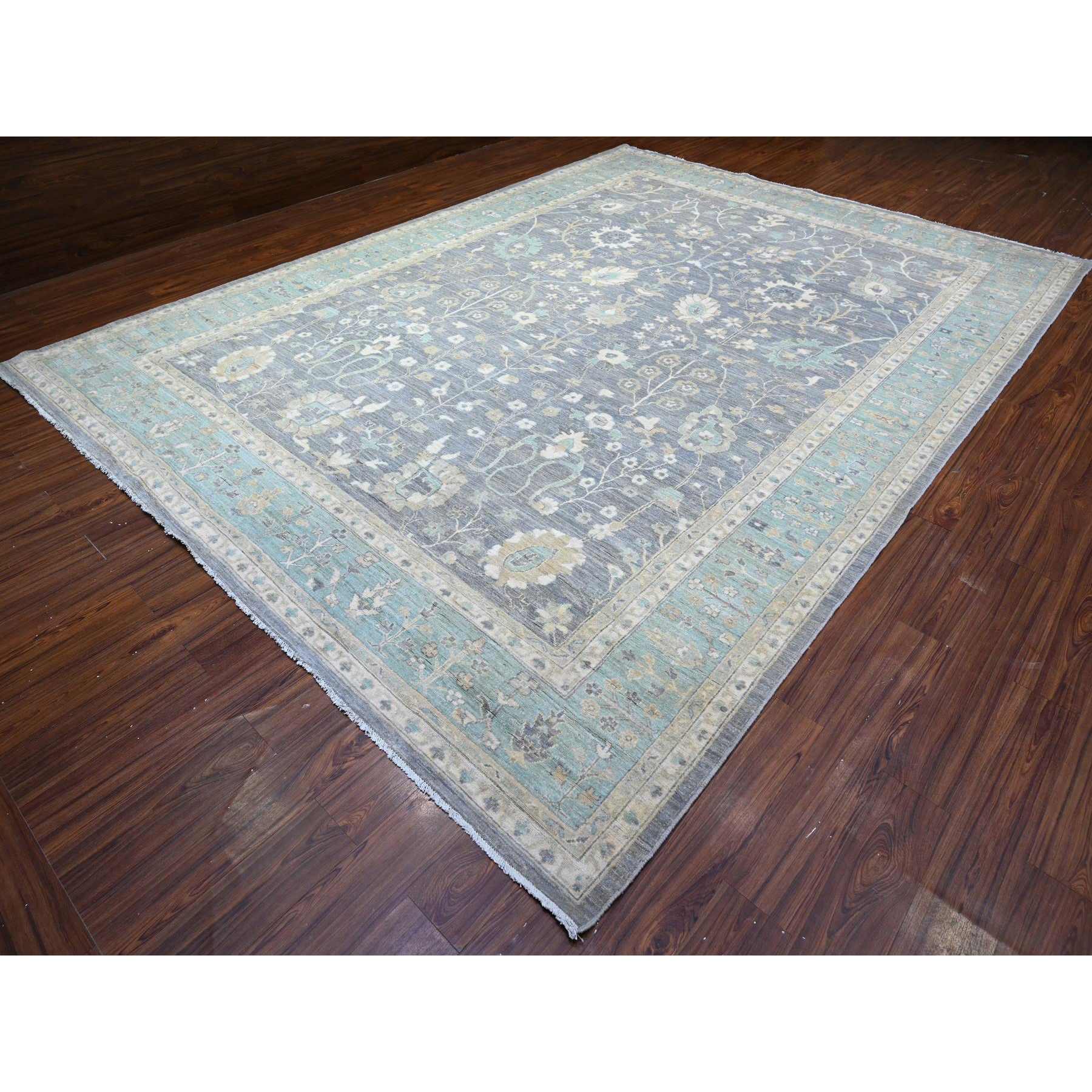 Oushak-And-Peshawar-Hand-Knotted-Rug-442920