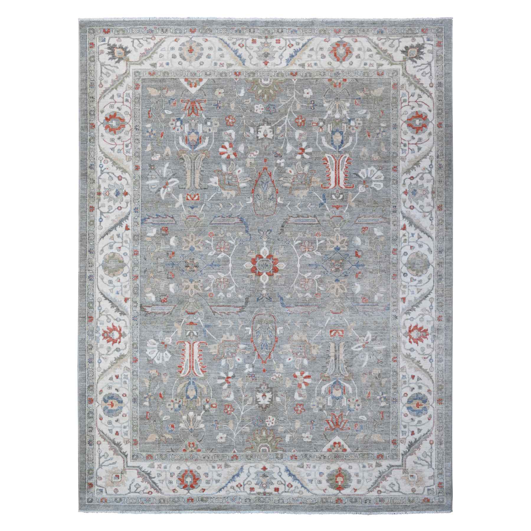 Oushak-And-Peshawar-Hand-Knotted-Rug-443215