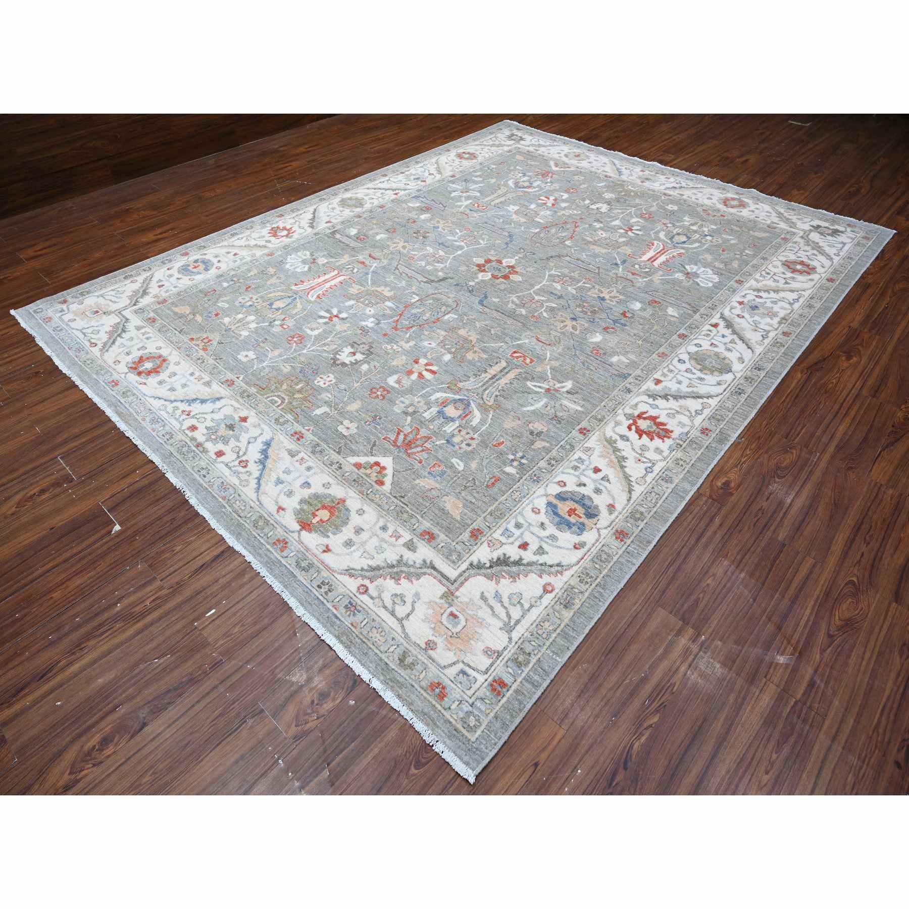 Oushak-And-Peshawar-Hand-Knotted-Rug-443215