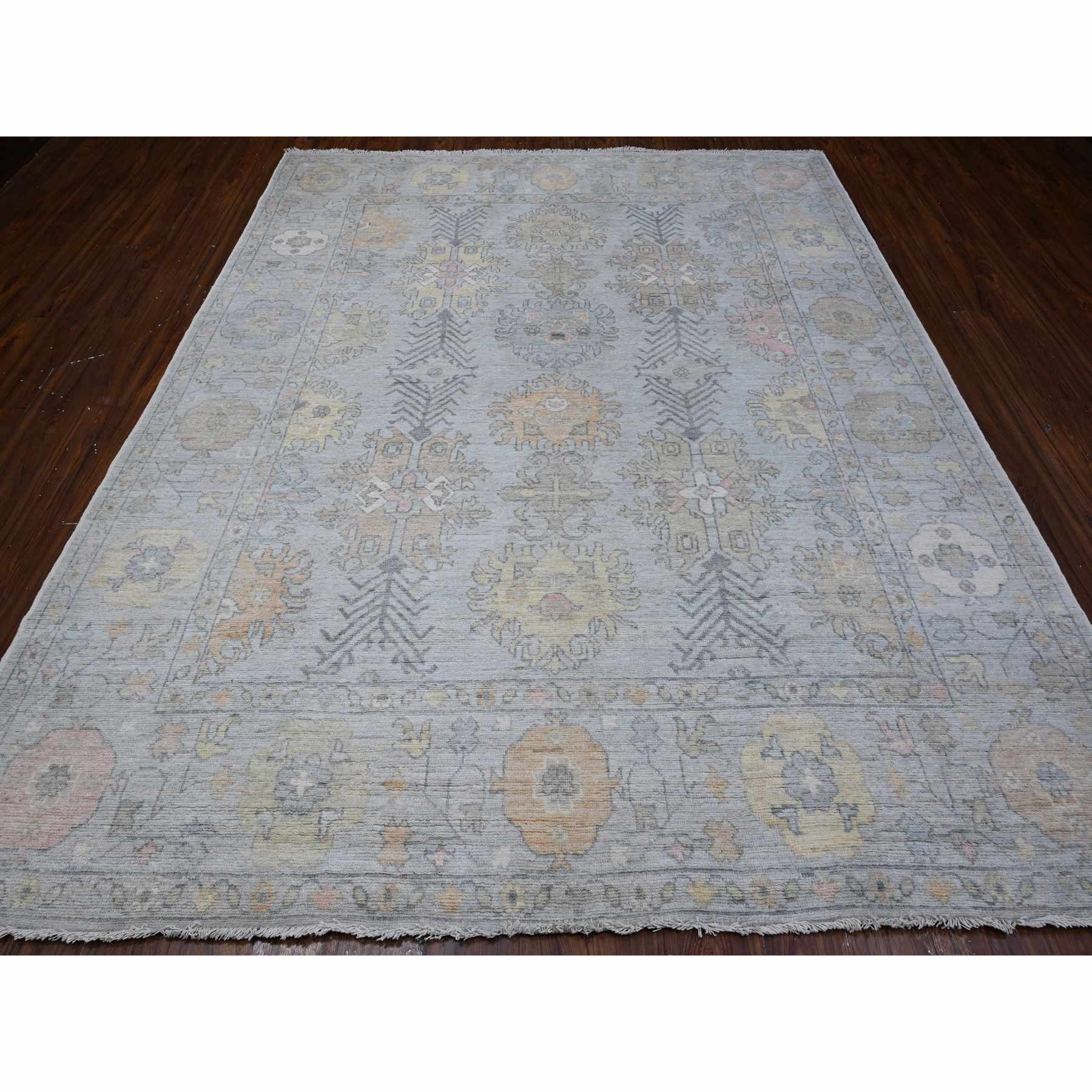 Oushak-And-Peshawar-Hand-Knotted-Rug-443245