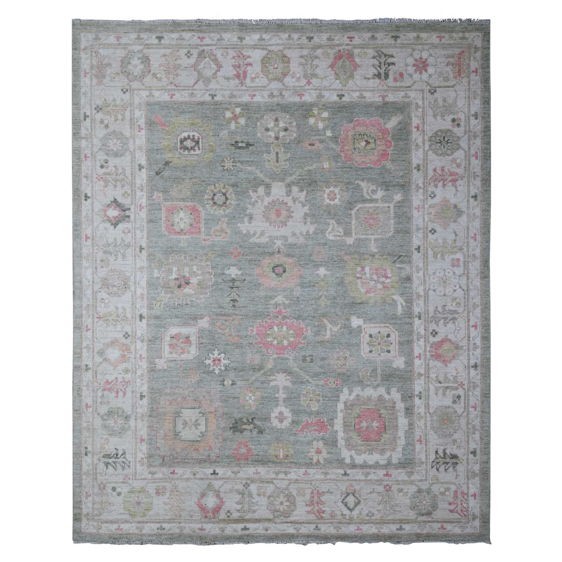 Oushak-And-Peshawar-Hand-Knotted-Rug-443255