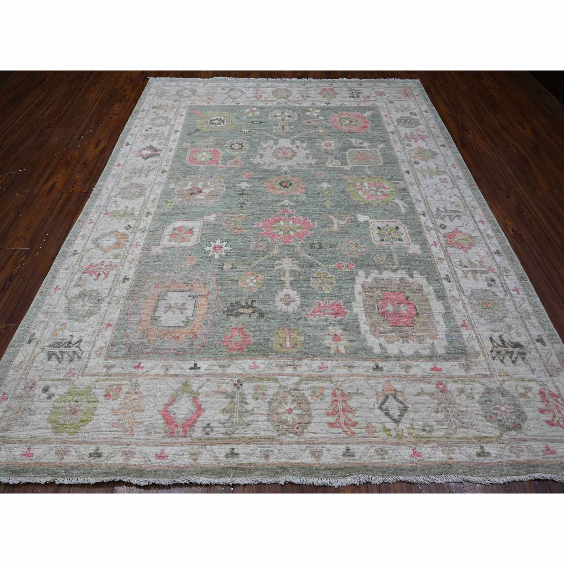 Oushak-And-Peshawar-Hand-Knotted-Rug-443255