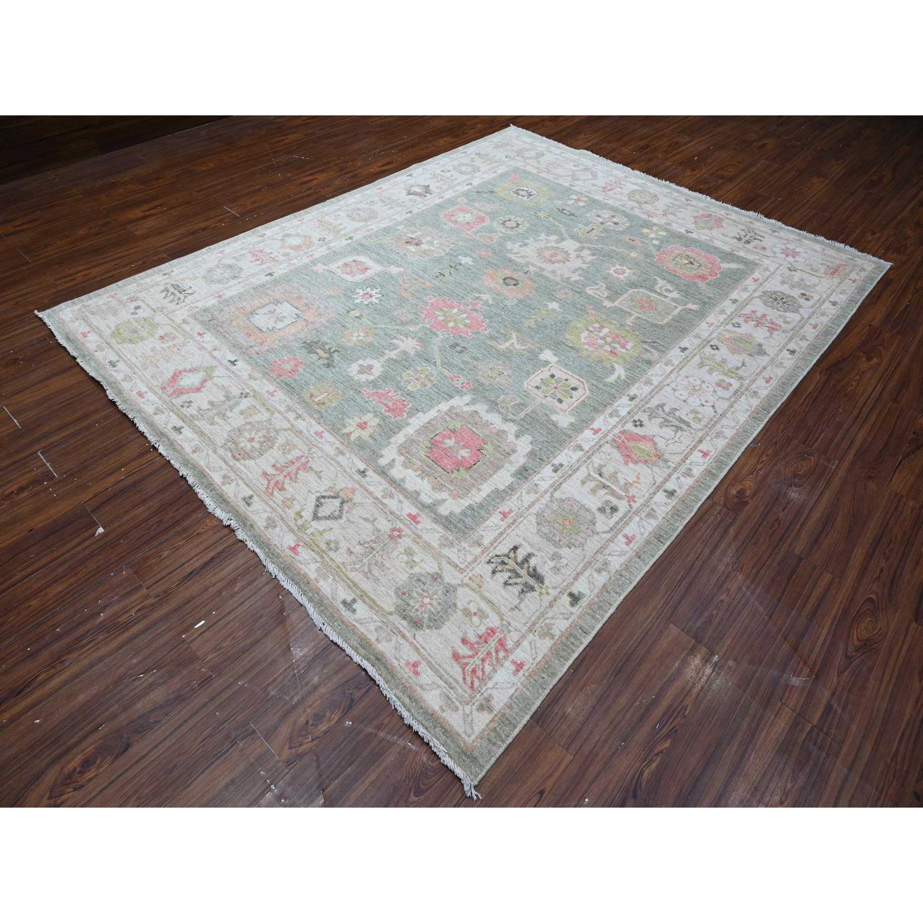 Oushak-And-Peshawar-Hand-Knotted-Rug-443255