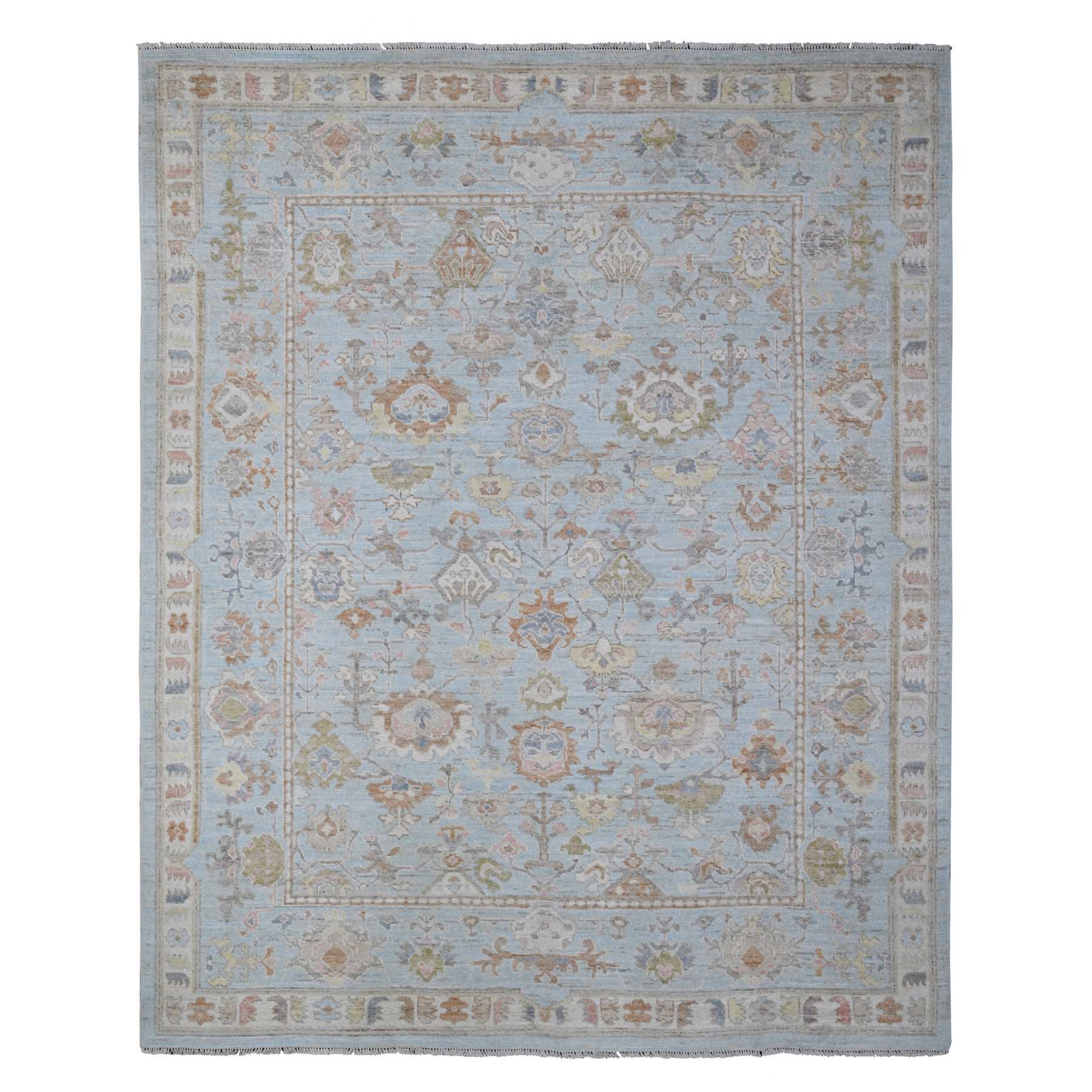 Oushak-And-Peshawar-Hand-Knotted-Rug-443265