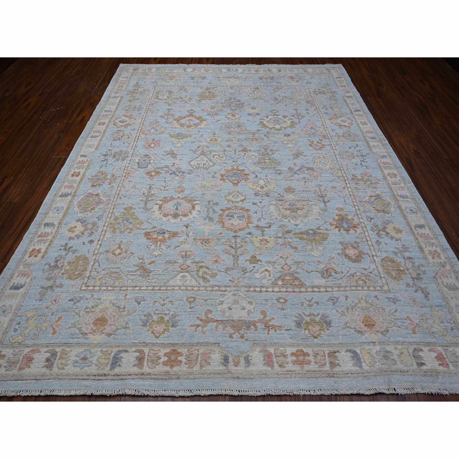 Oushak-And-Peshawar-Hand-Knotted-Rug-443265