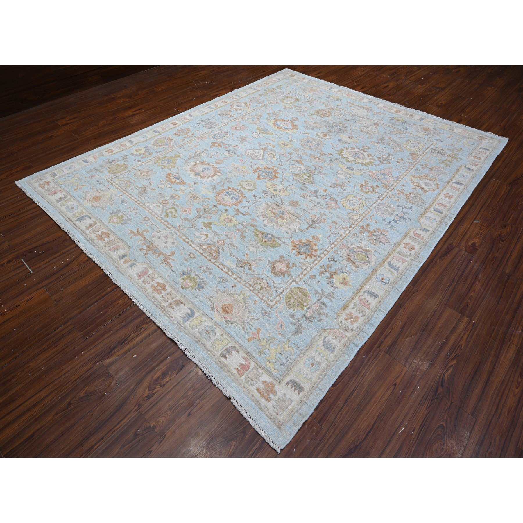 Oushak-And-Peshawar-Hand-Knotted-Rug-443265