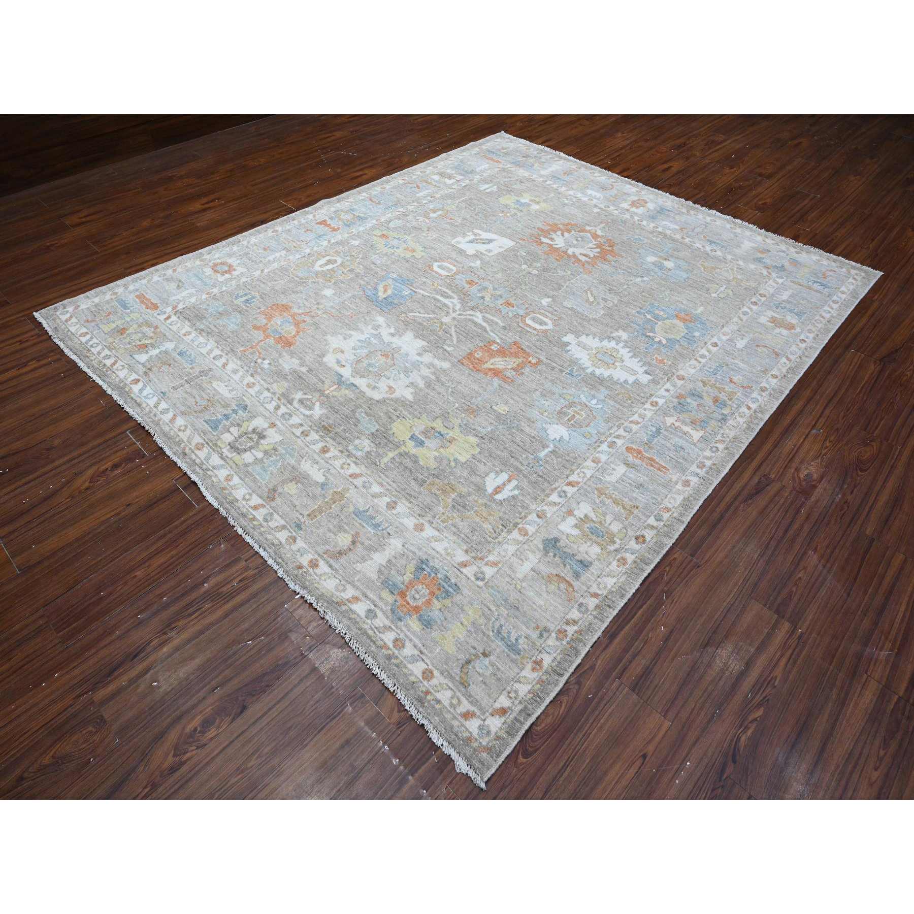 Oushak-And-Peshawar-Hand-Knotted-Rug-443280