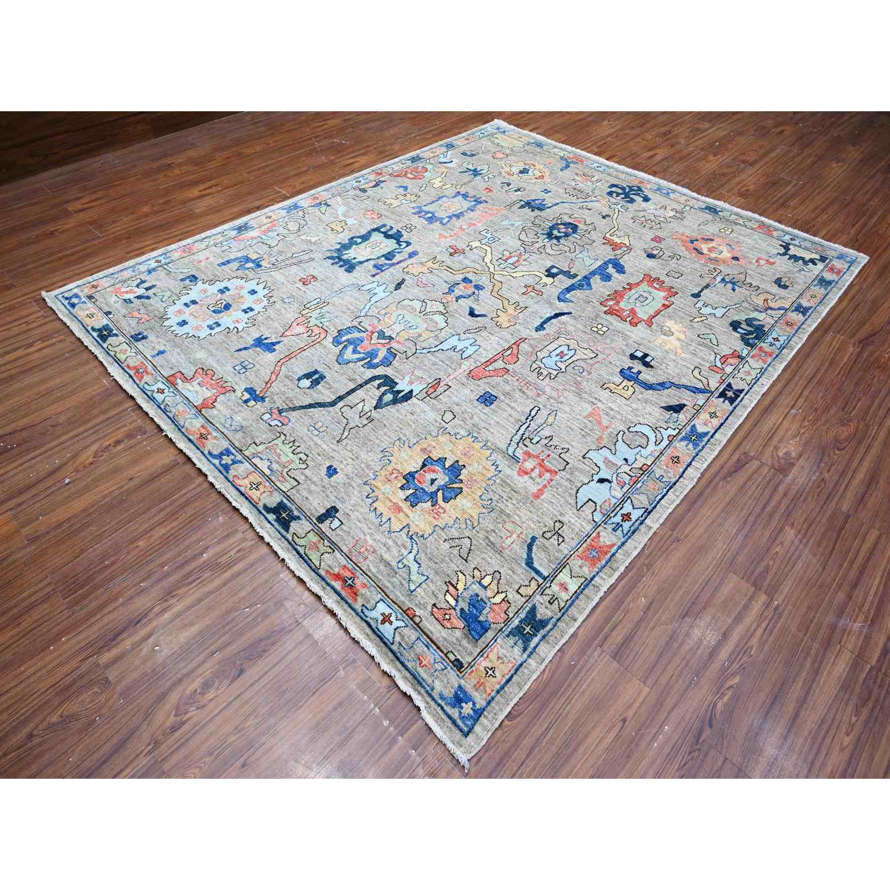 Oushak-And-Peshawar-Hand-Knotted-Rug-443285