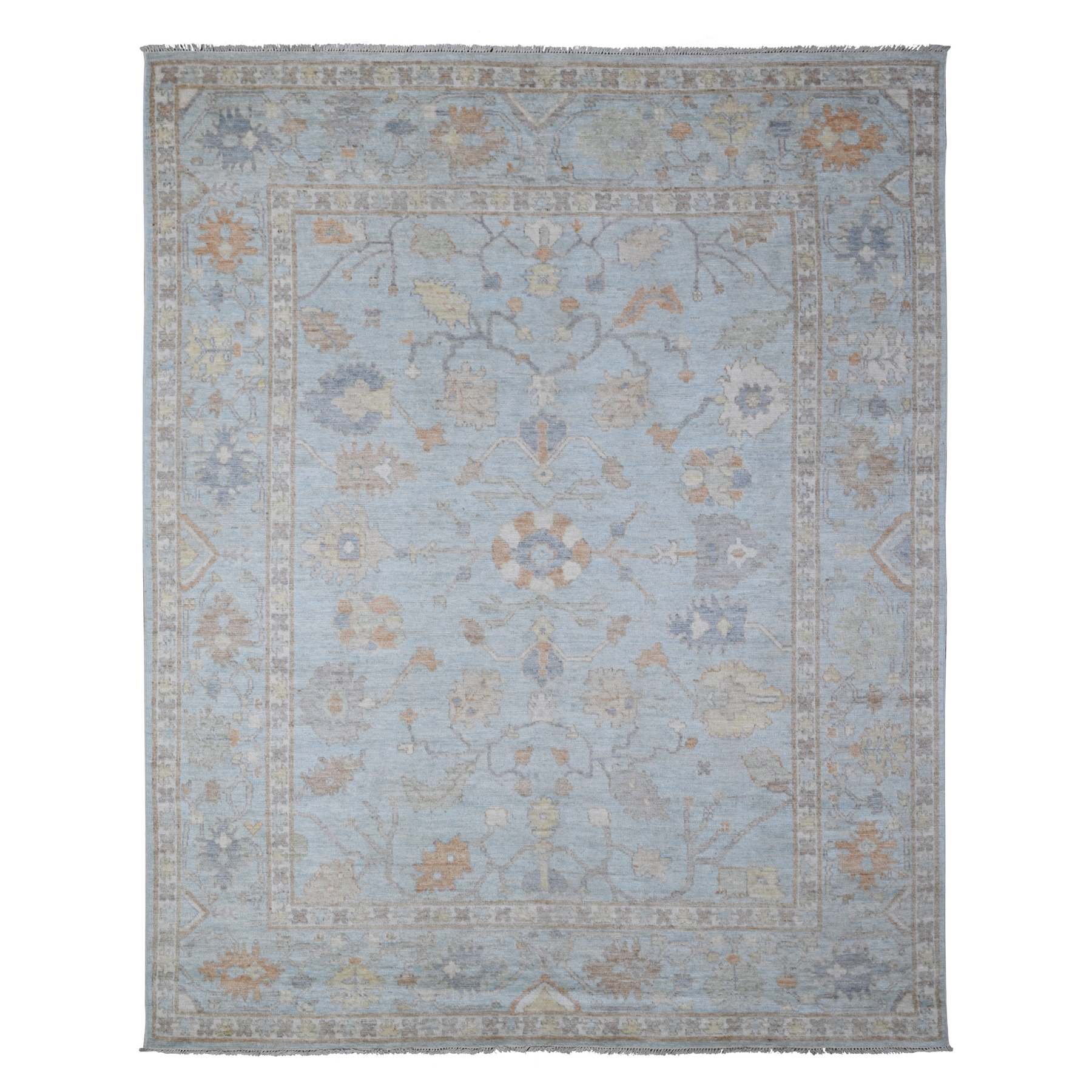 Oushak-And-Peshawar-Hand-Knotted-Rug-443290