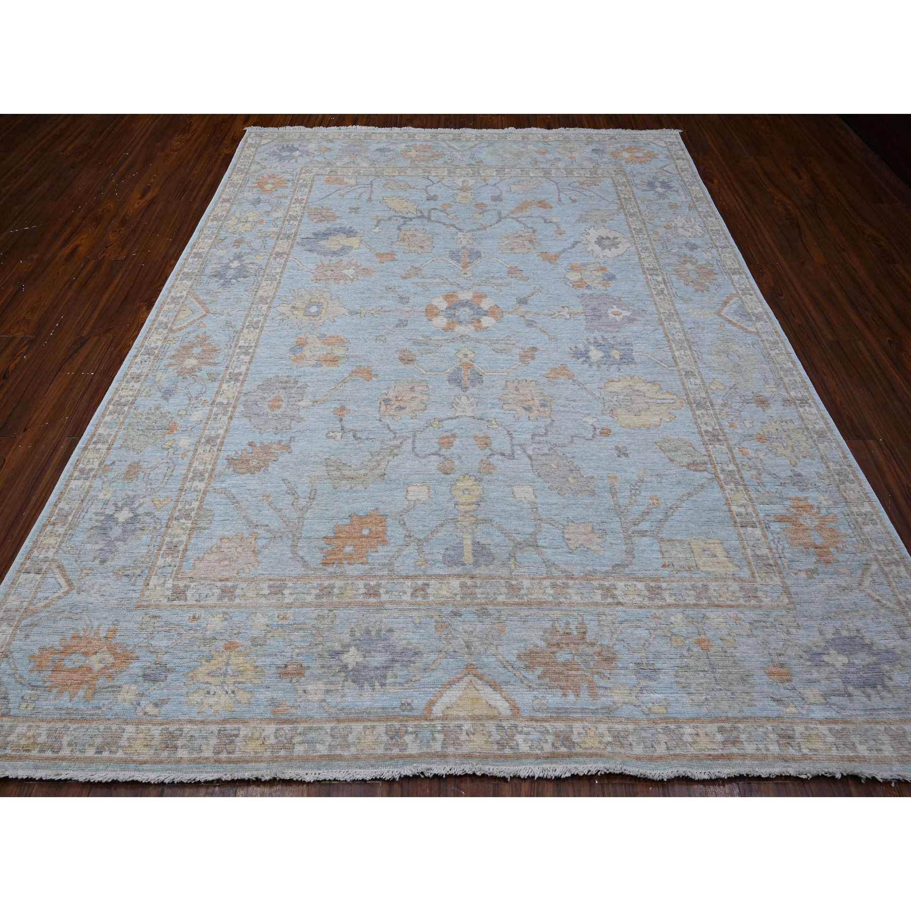 Oushak-And-Peshawar-Hand-Knotted-Rug-443290