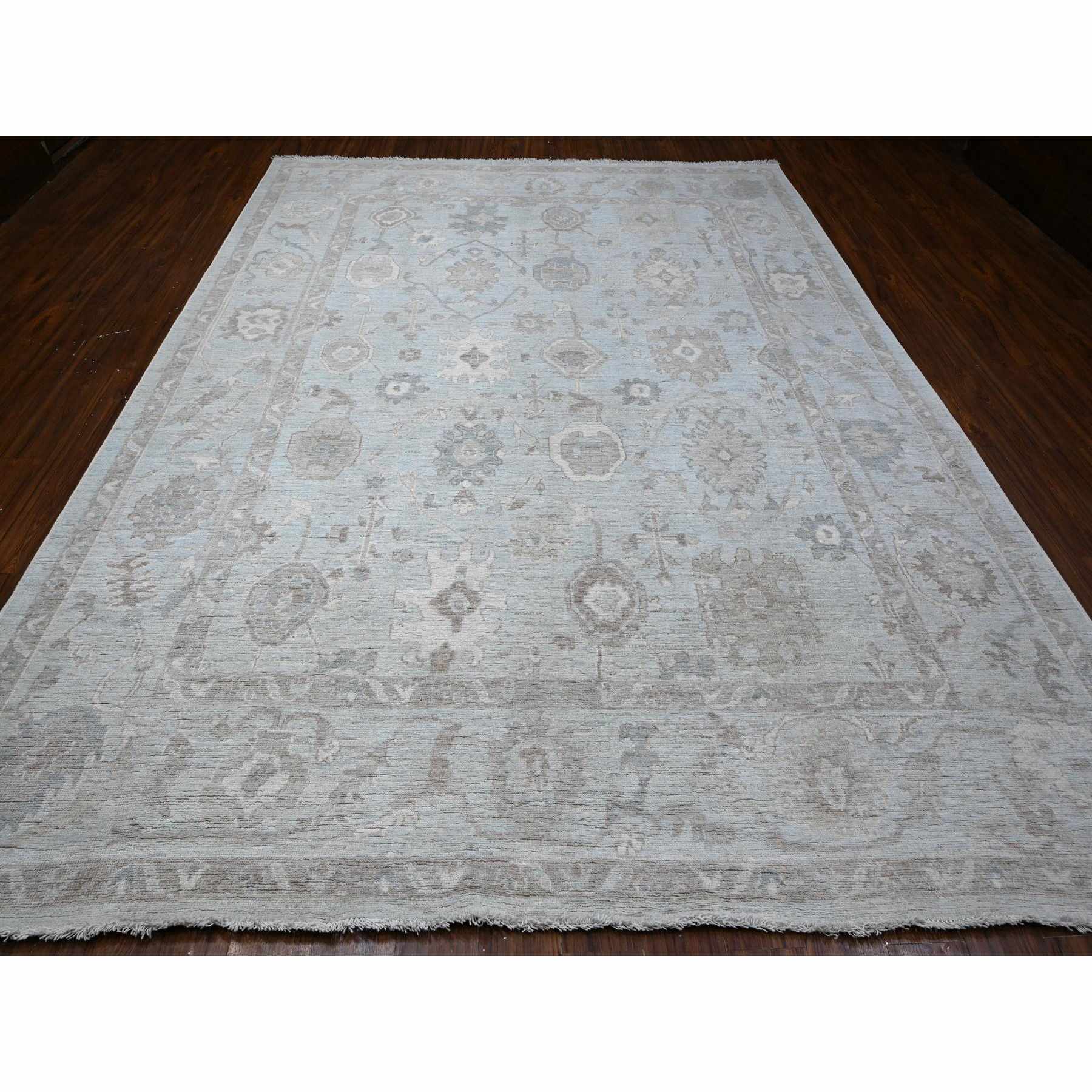 Oushak-And-Peshawar-Hand-Knotted-Rug-443345