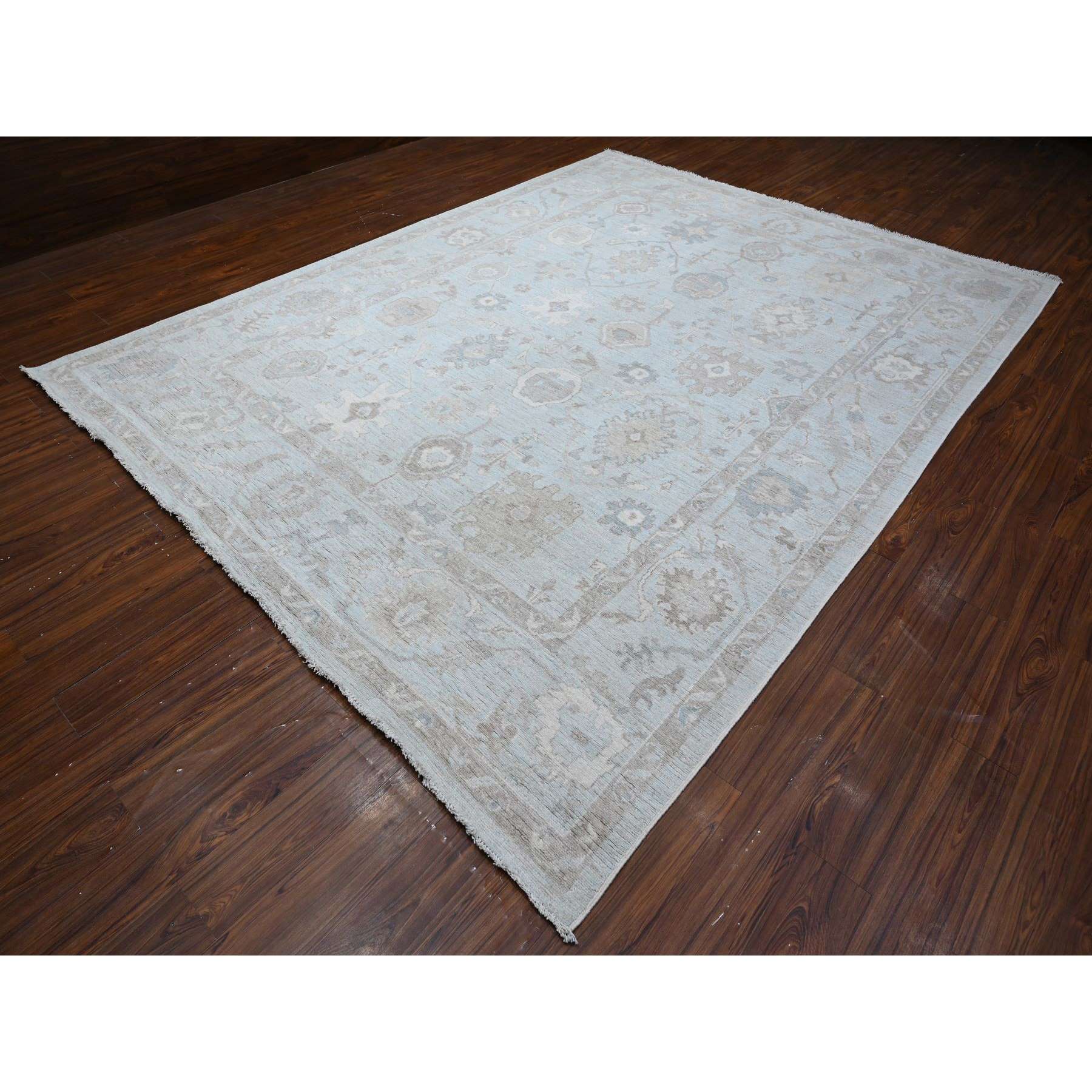 Oushak-And-Peshawar-Hand-Knotted-Rug-443345