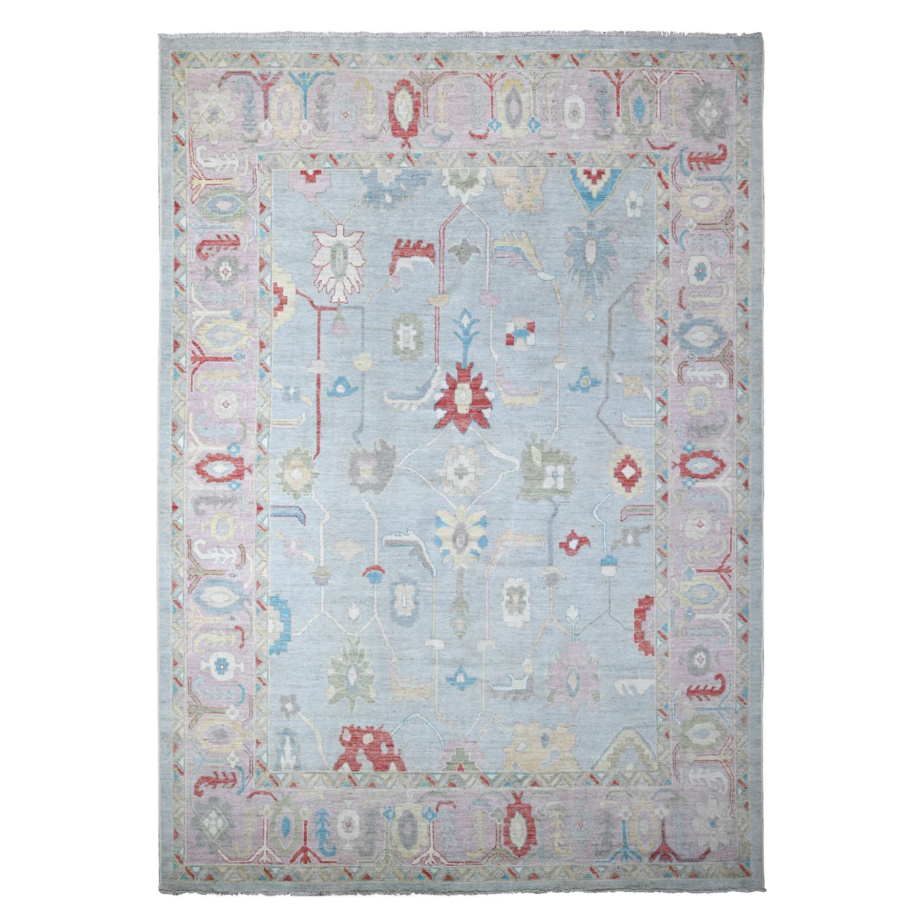 Oushak-And-Peshawar-Hand-Knotted-Rug-443355