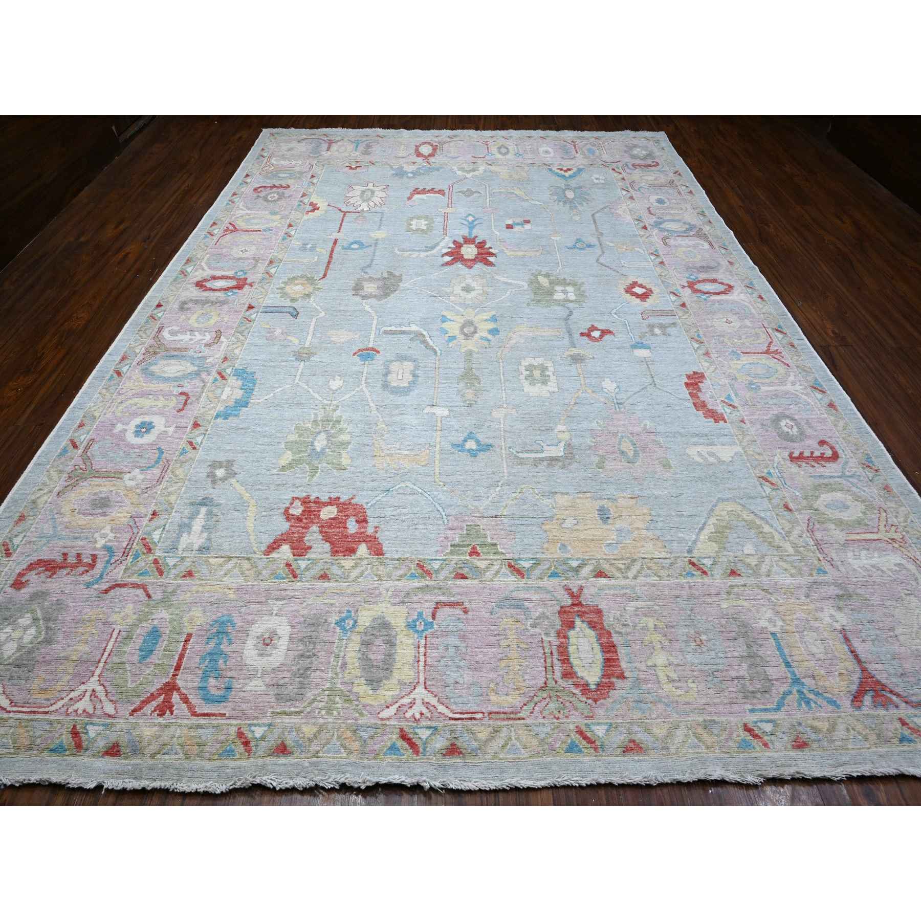 Oushak-And-Peshawar-Hand-Knotted-Rug-443355