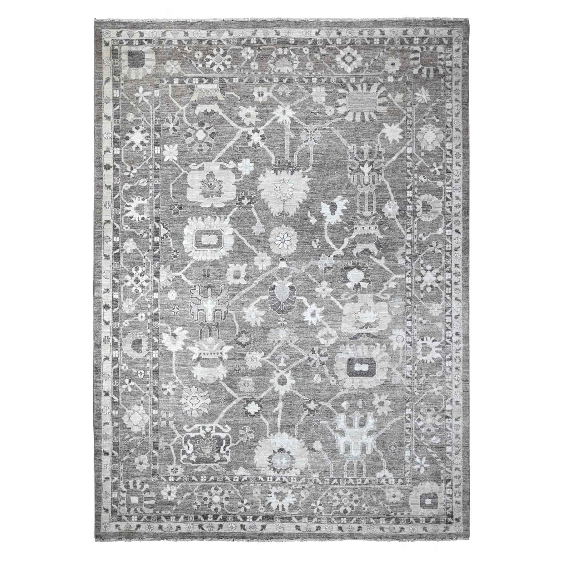 Oushak-And-Peshawar-Hand-Knotted-Rug-443360