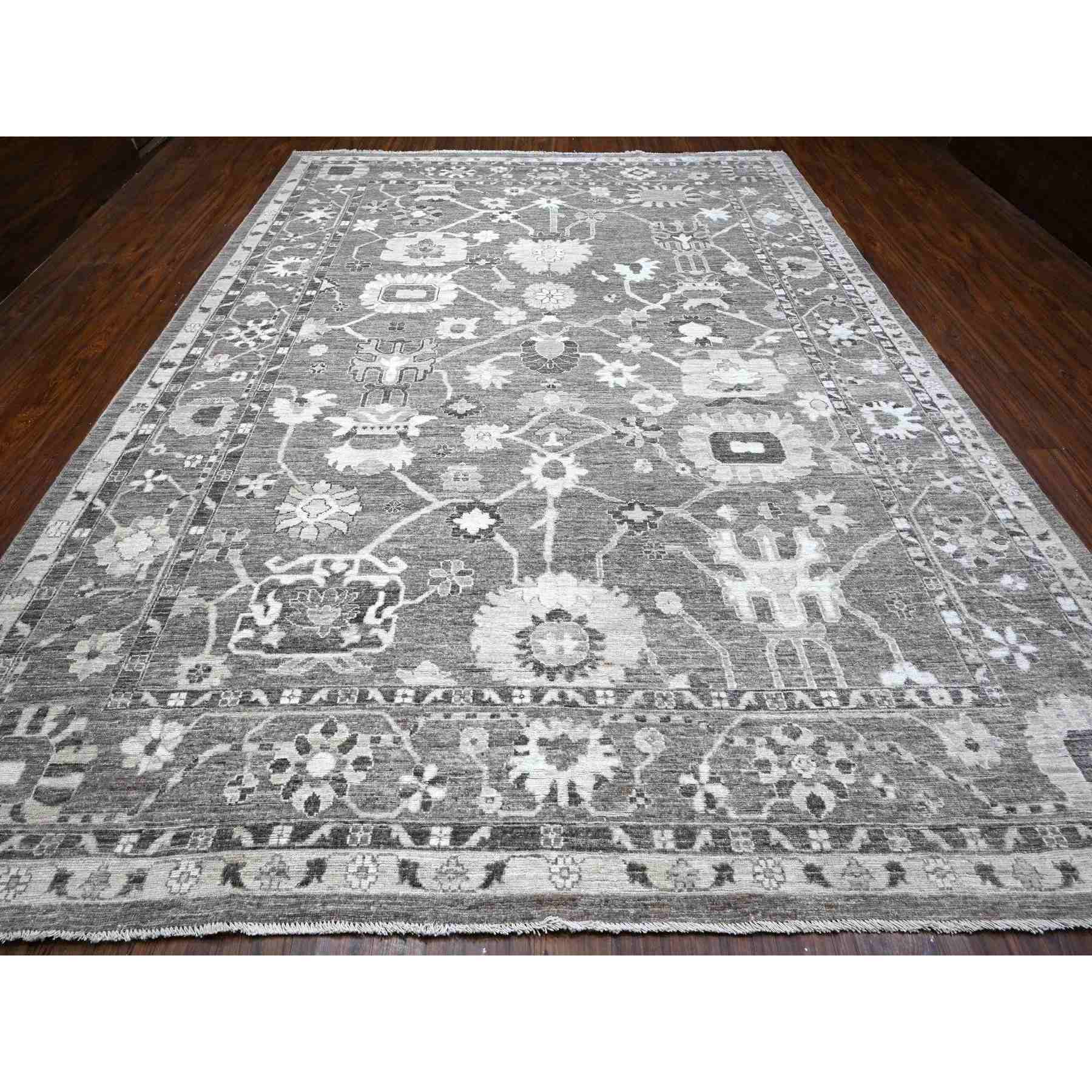 Oushak-And-Peshawar-Hand-Knotted-Rug-443360