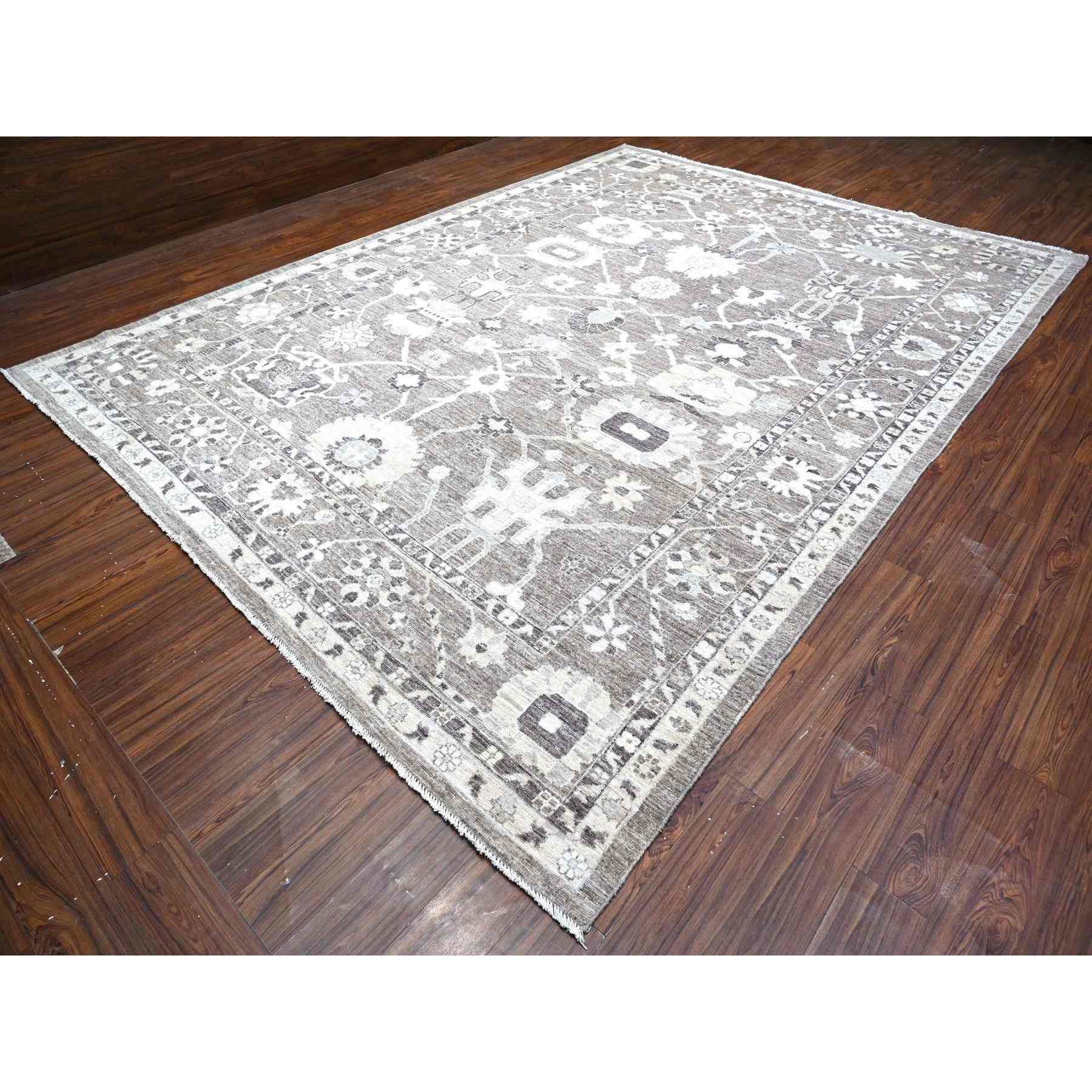 Oushak-And-Peshawar-Hand-Knotted-Rug-443360