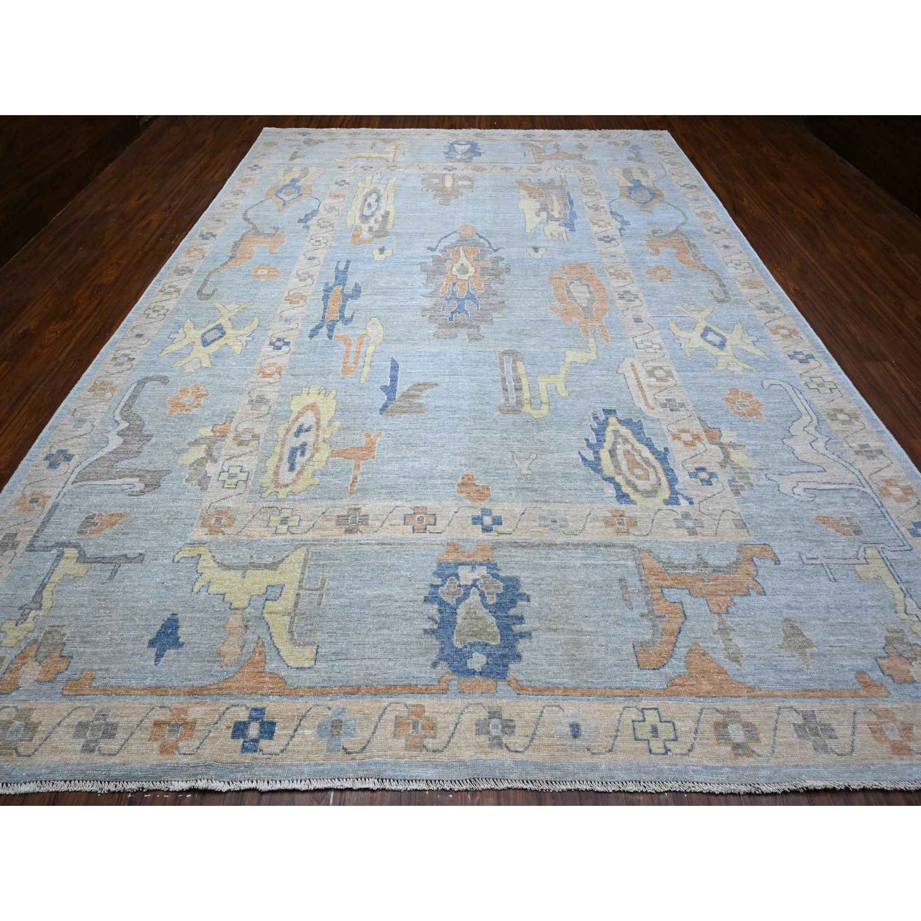 Oushak-And-Peshawar-Hand-Knotted-Rug-443365