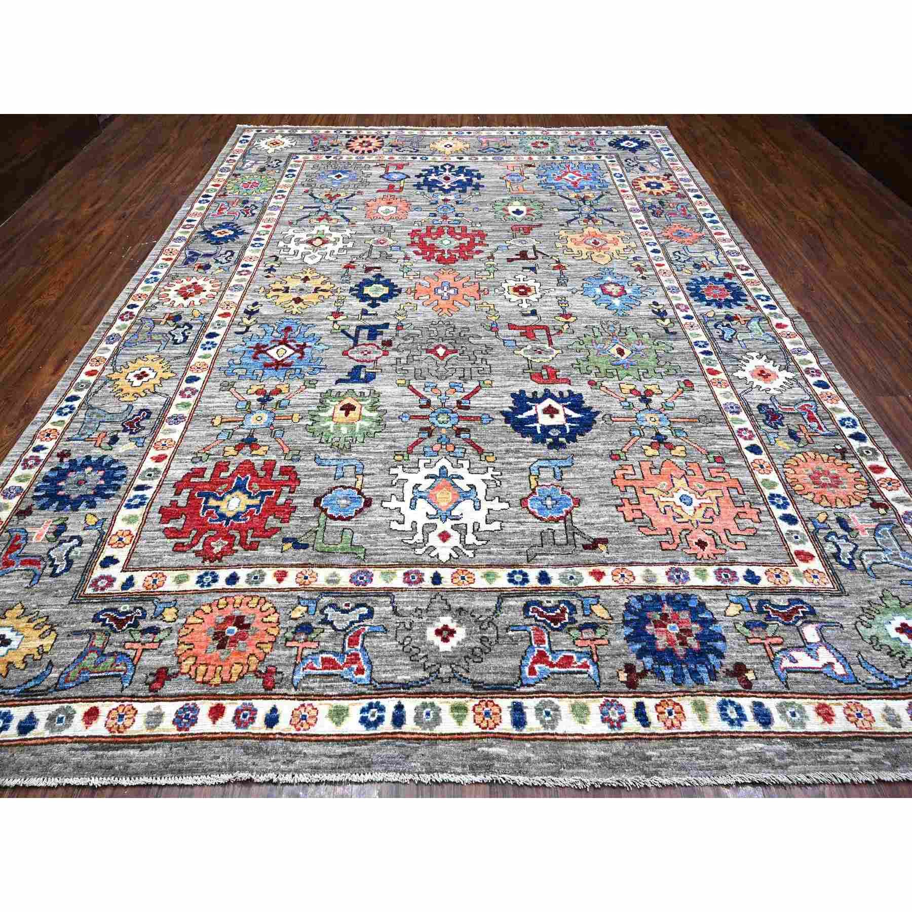 Oushak-And-Peshawar-Hand-Knotted-Rug-443385