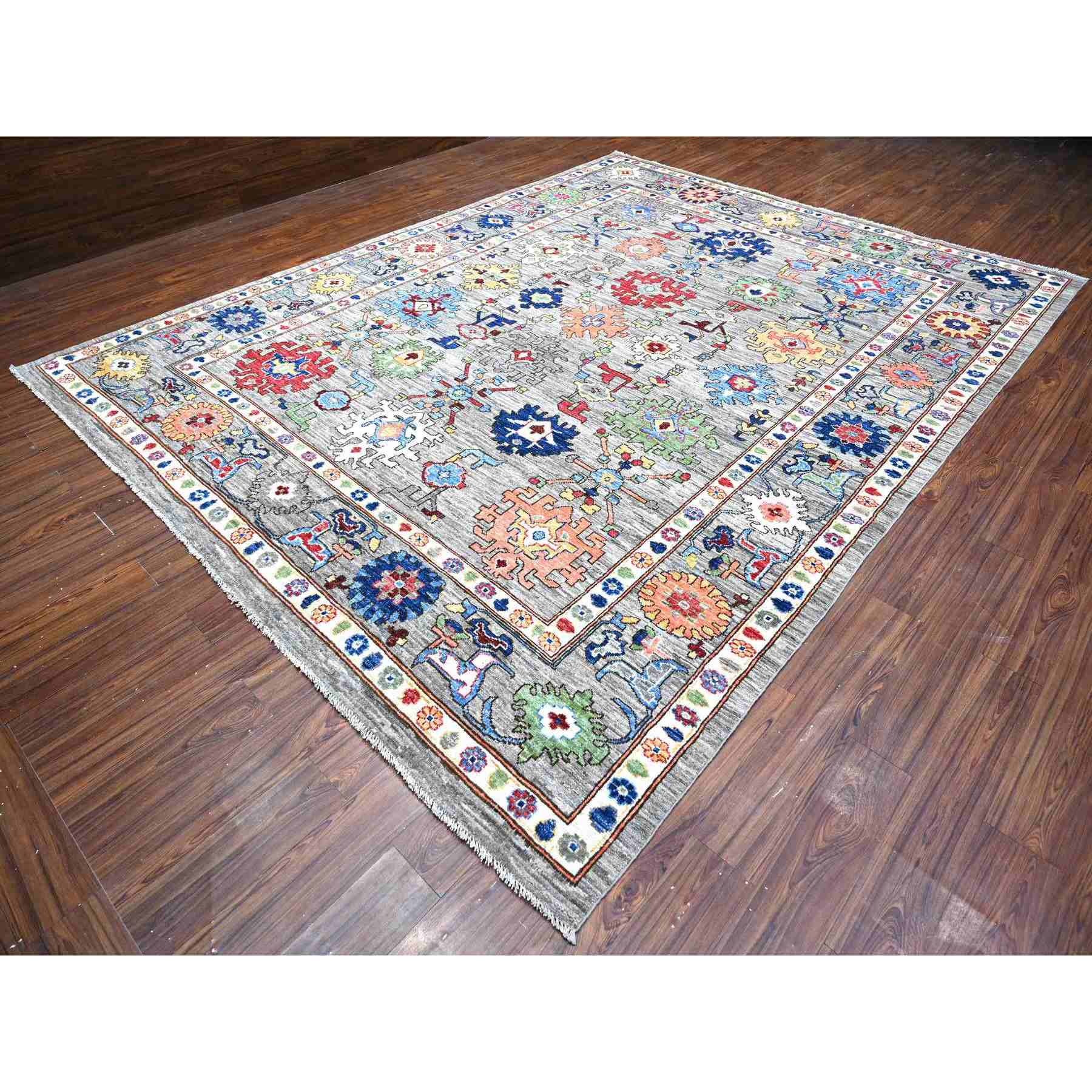 Oushak-And-Peshawar-Hand-Knotted-Rug-443385