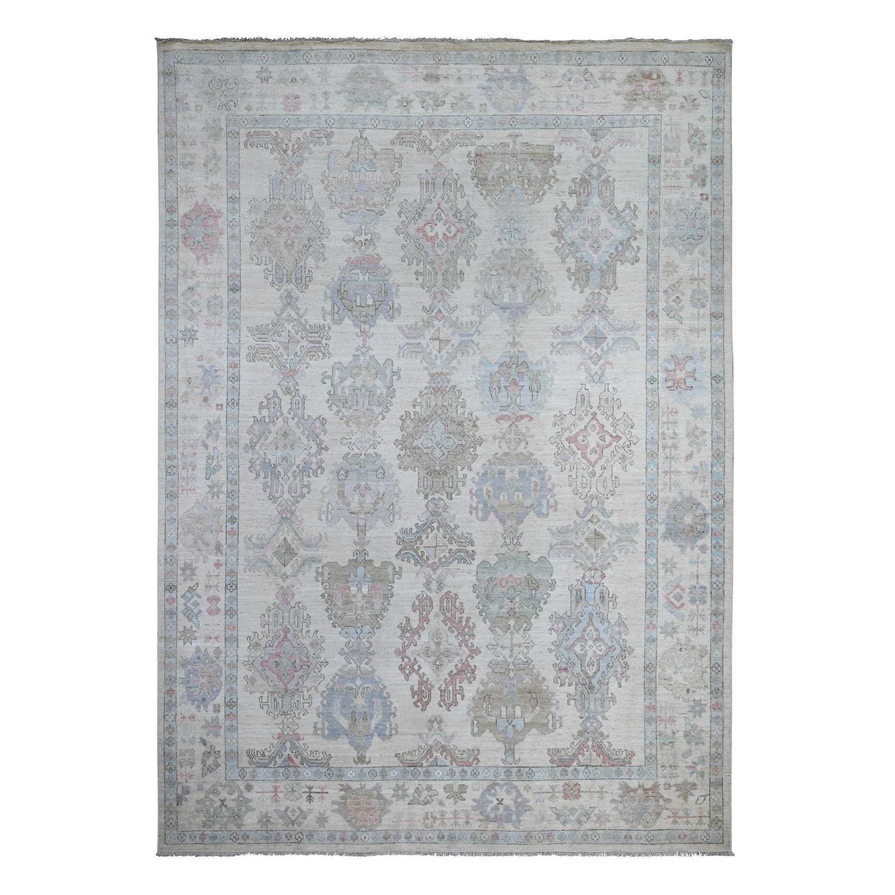 Oushak-And-Peshawar-Hand-Knotted-Rug-443400