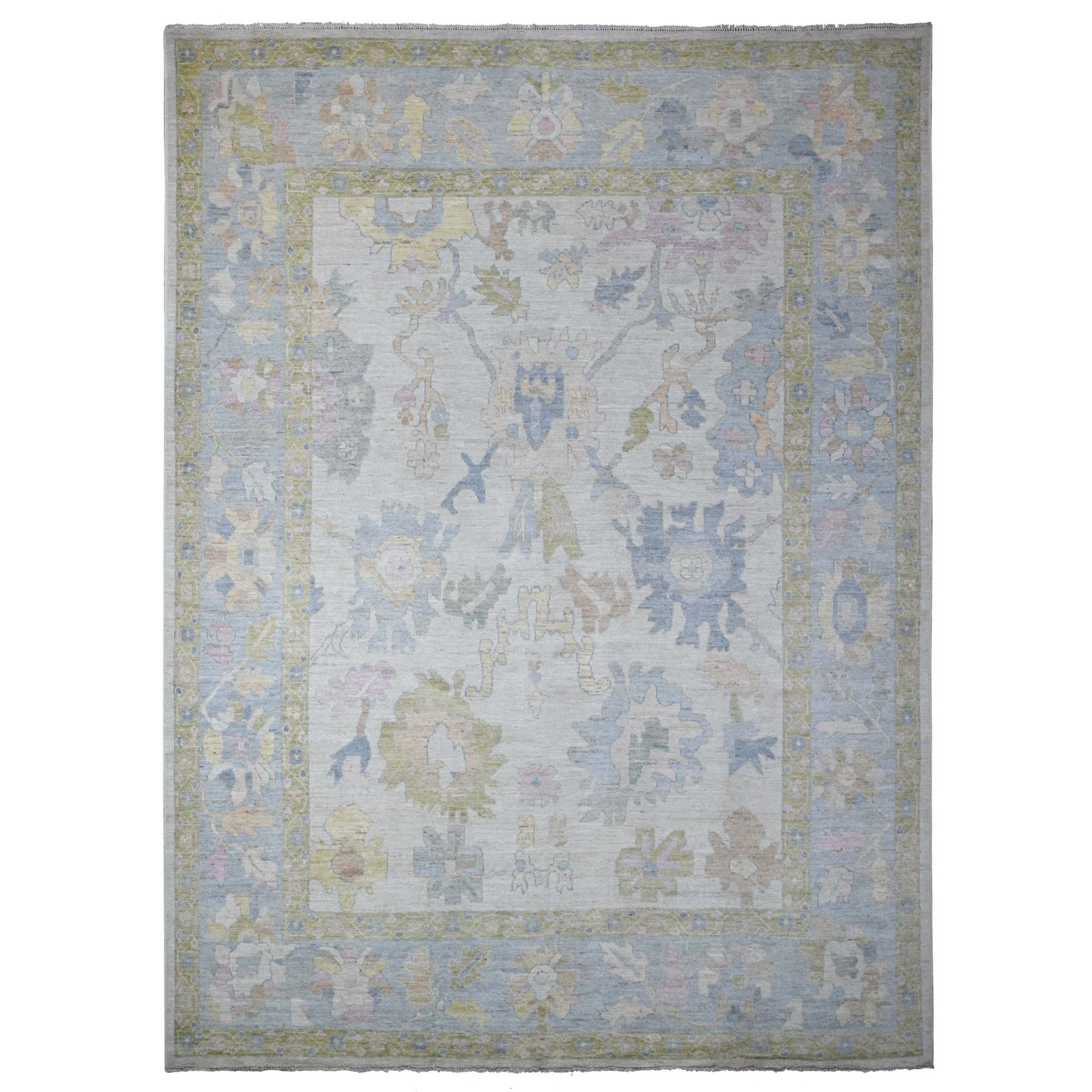 Oushak-And-Peshawar-Hand-Knotted-Rug-443420